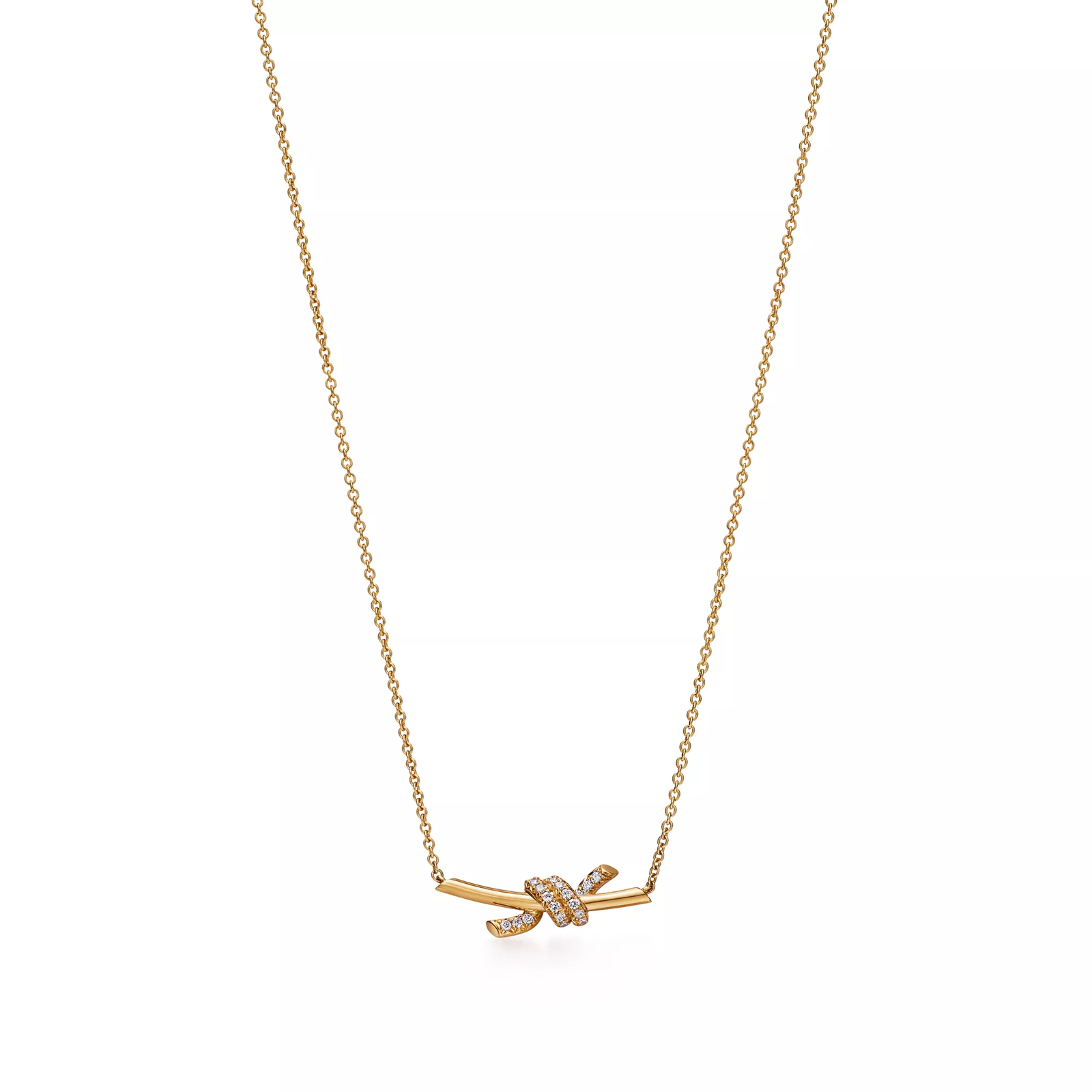 Small Pendant in Yellow Gold with Diamonds
