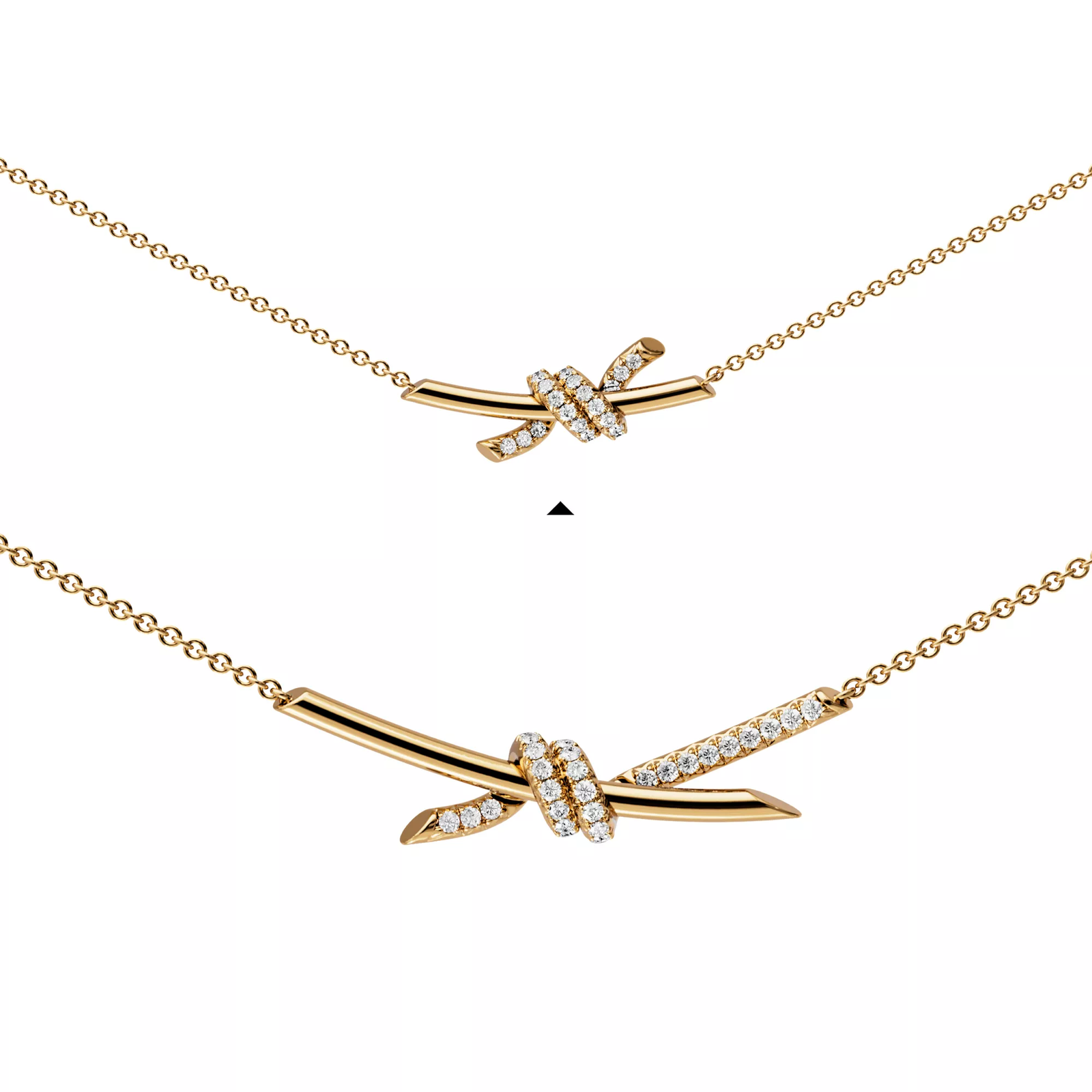 Small Pendant in Yellow Gold with Diamonds