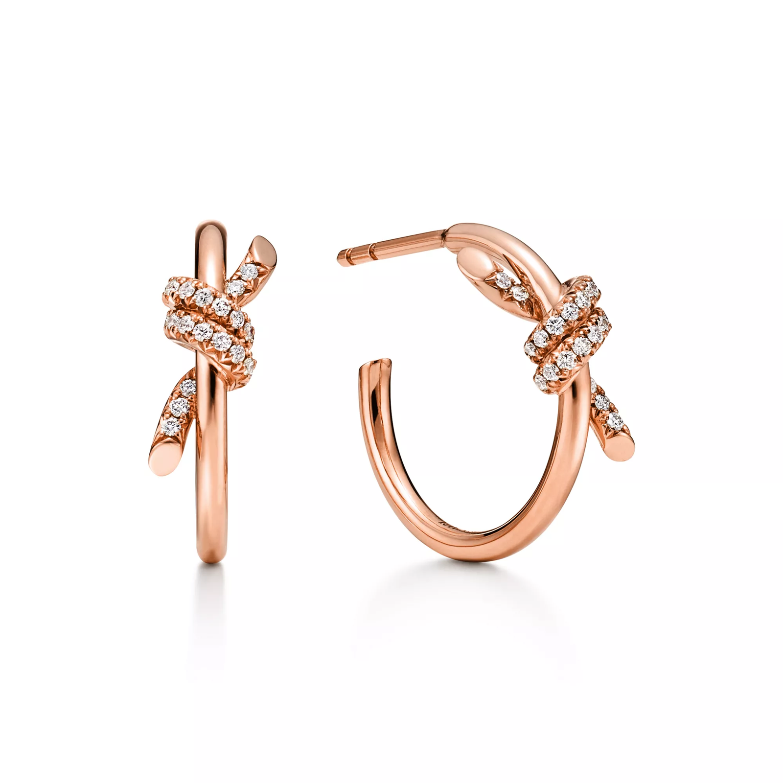 Hoop Earrings in Rose Gold with Diamonds