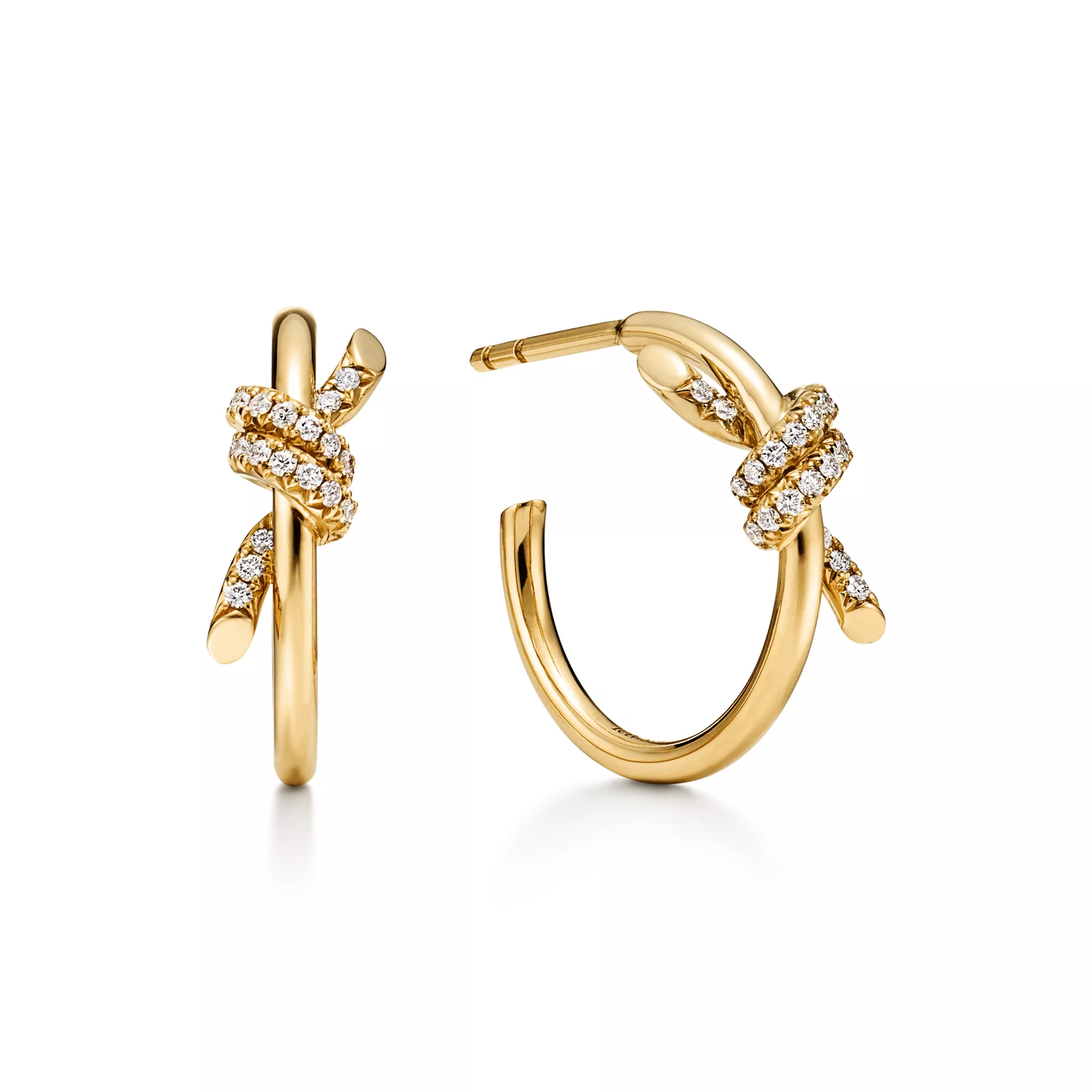 Hoop Earrings in Yellow Gold with Diamonds