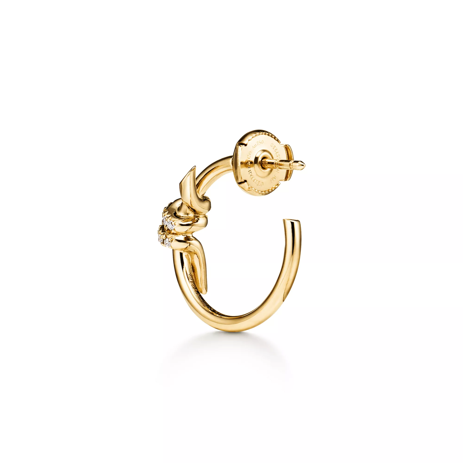 Hoop Earrings in Yellow Gold with Diamonds