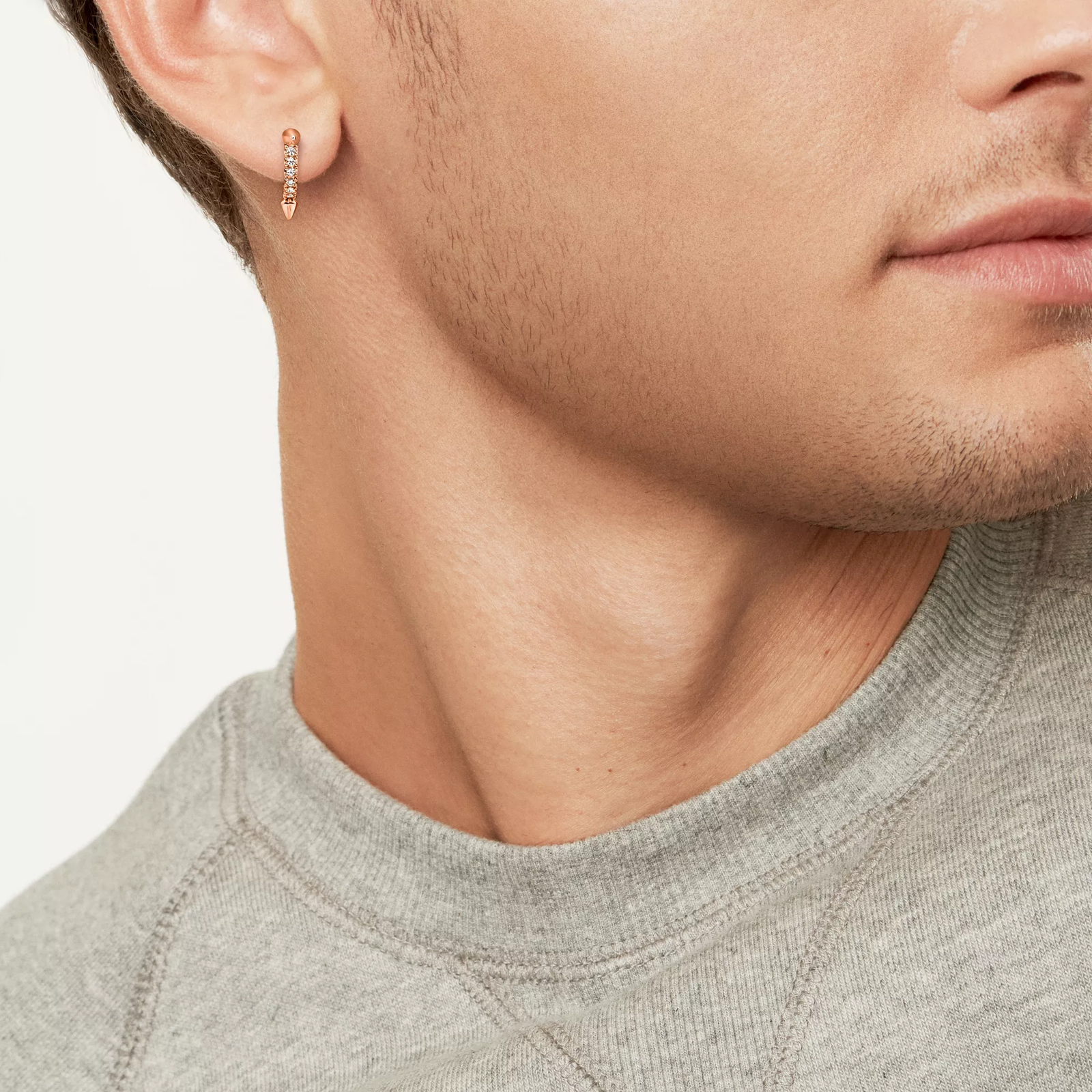 Small Earrings in Rose Gold with Diamonds
