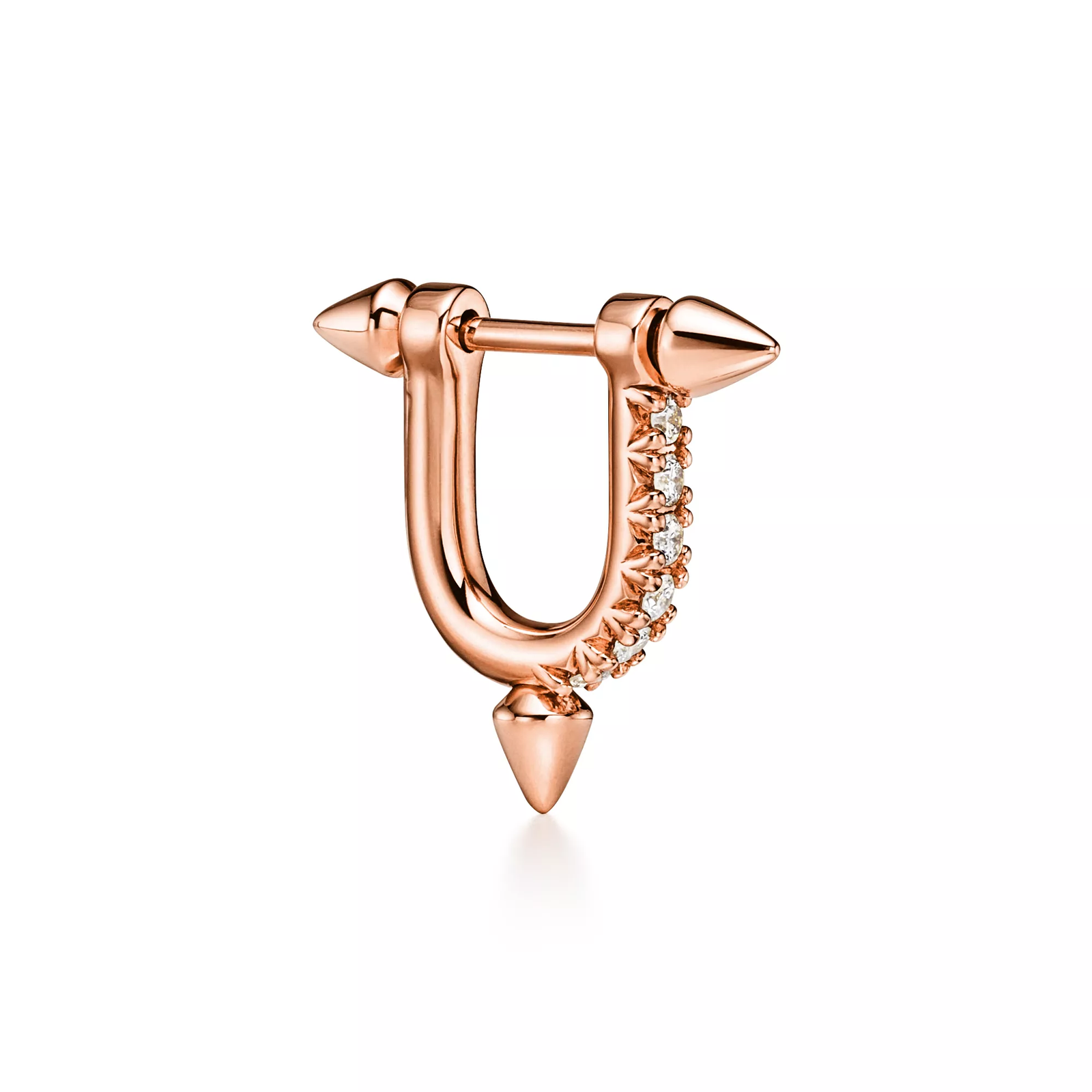 Small Earrings in Rose Gold with Diamonds
