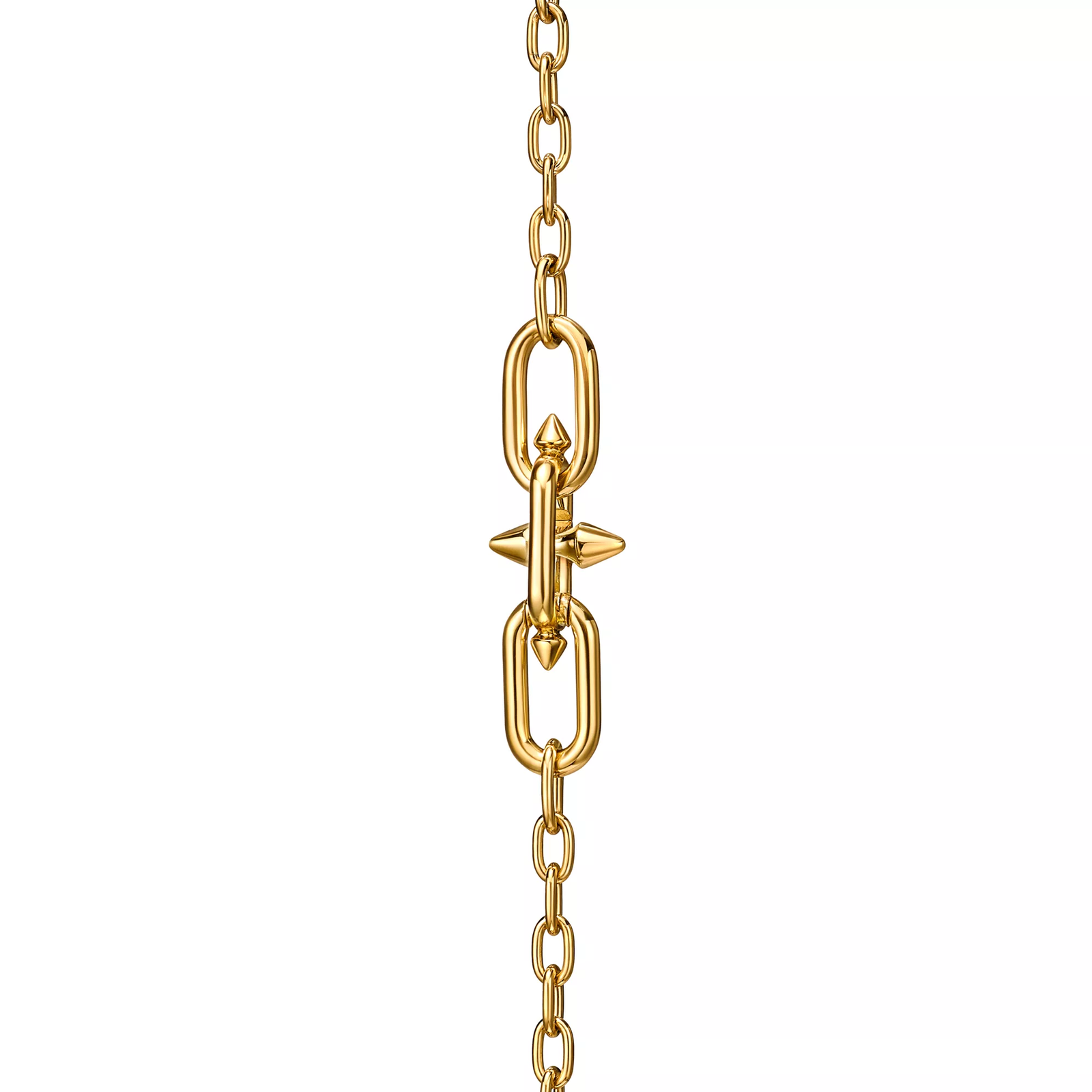 Small Link Station Bracelet in Yellow Gold