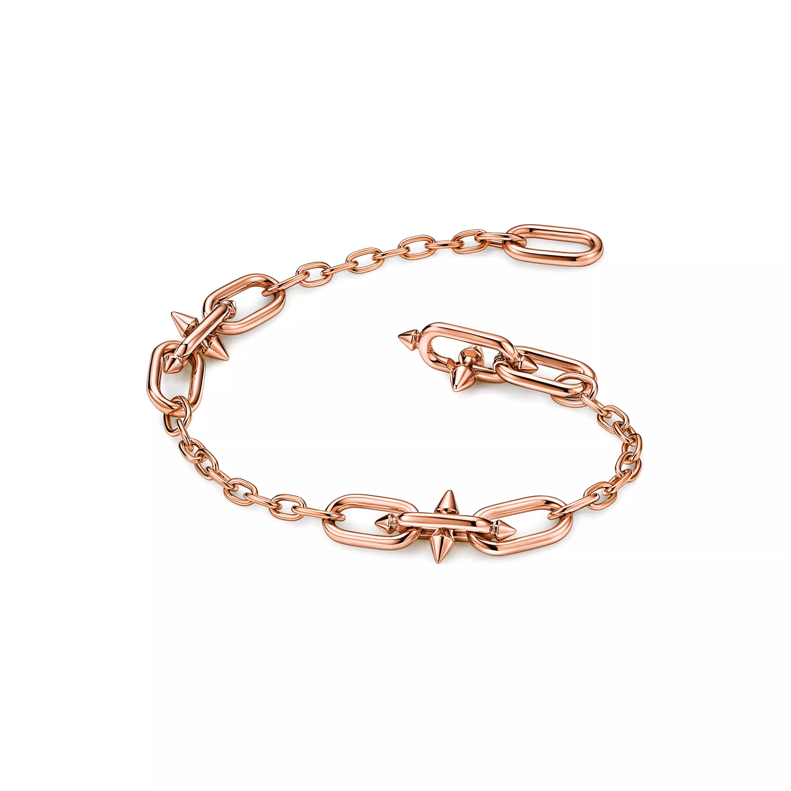 Small Link Station Bracelet in Rose Gold