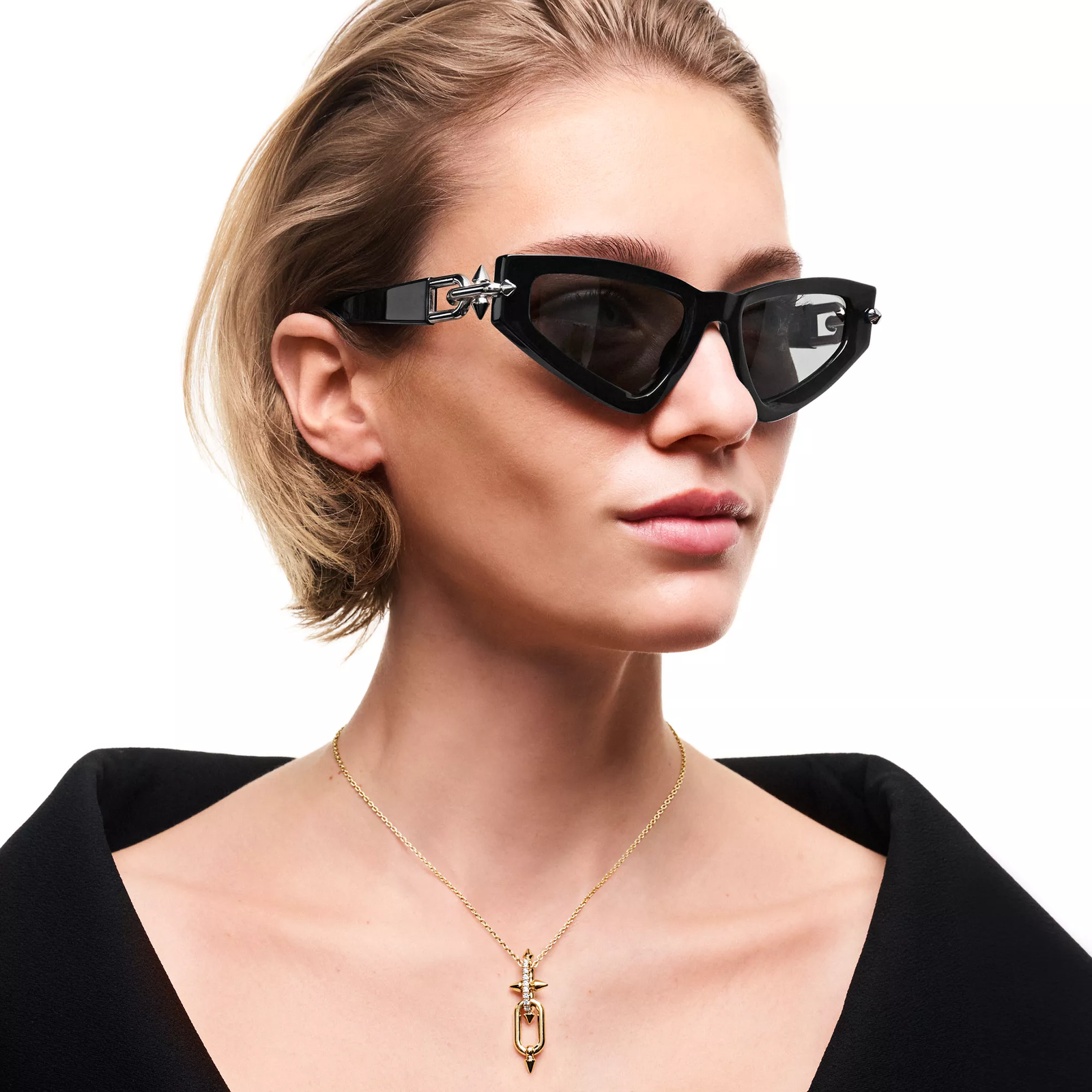 DOWNTOWN Sunglasses in Black Acetate