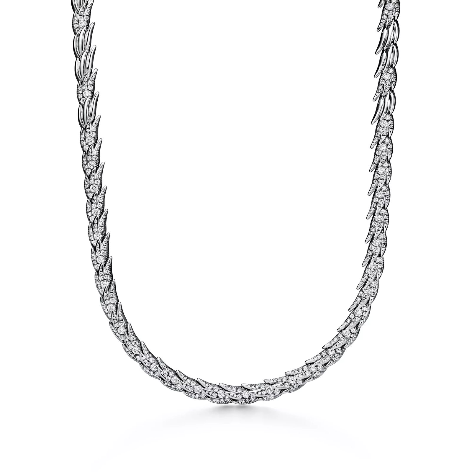 Wings Pave Necklace in Platinum with Diamonds
