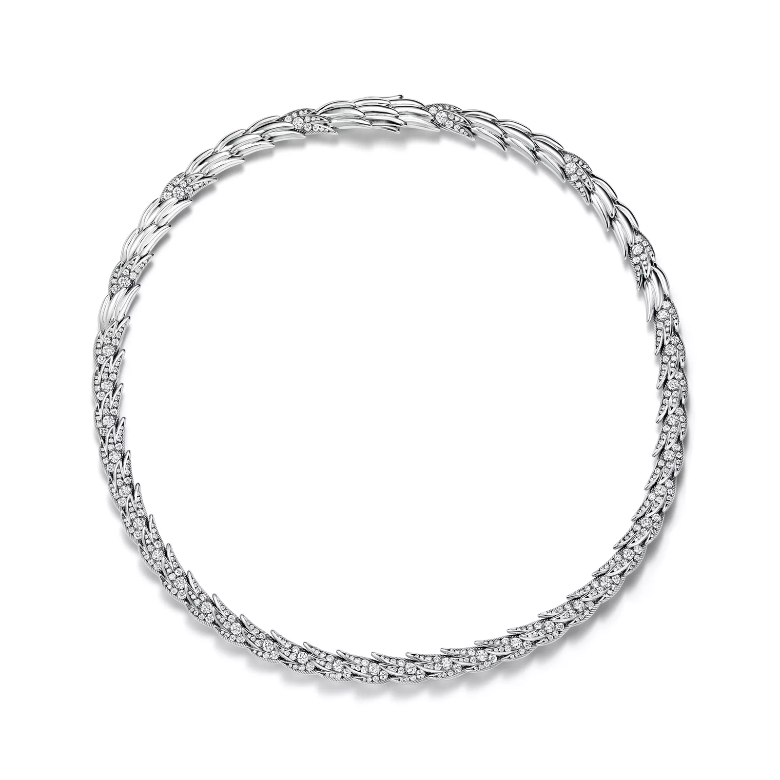 Wings Pave Necklace in Platinum with Diamonds