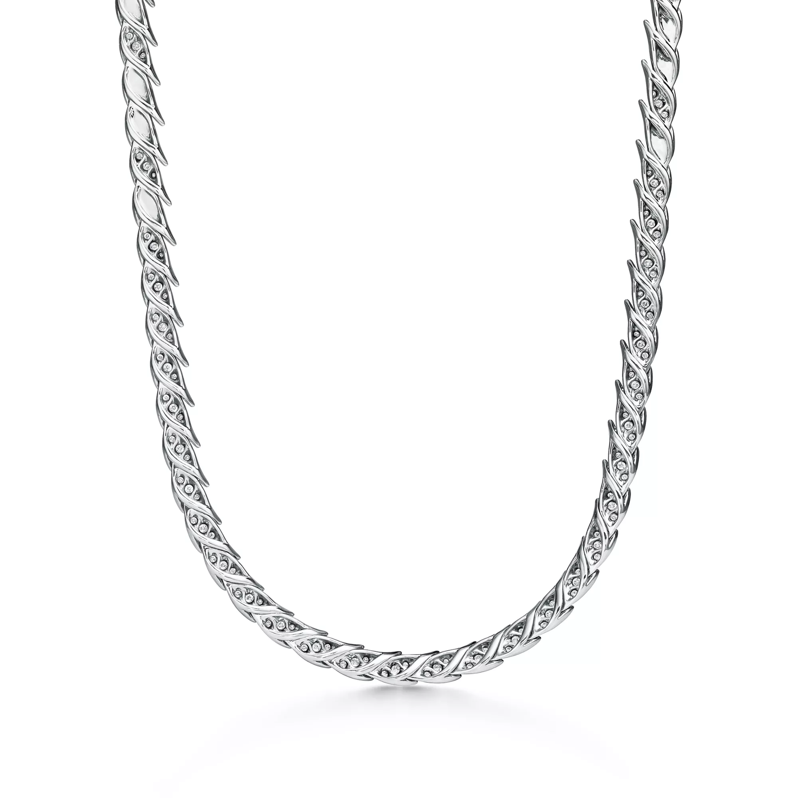 Wings Pave Necklace in Platinum with Diamonds