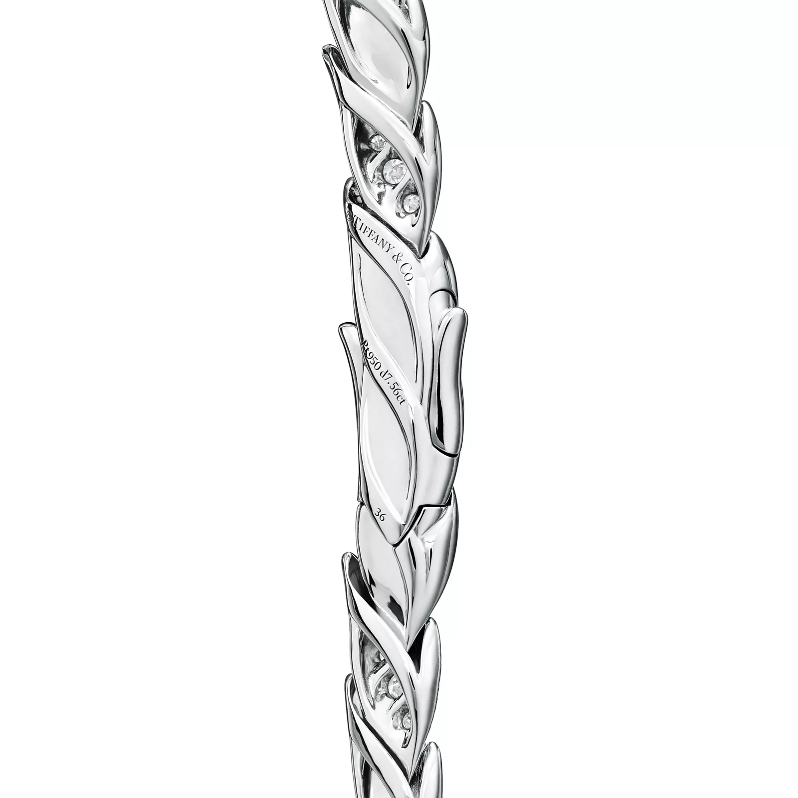 Wings Pave Necklace in Platinum with Diamonds