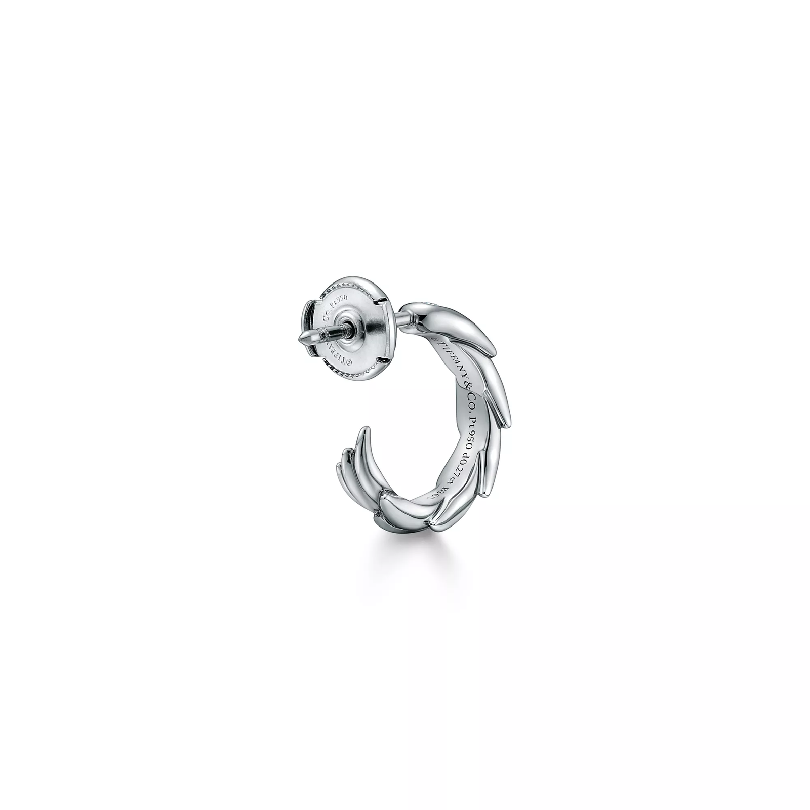 Wings Hoop Earrings in Platinum with Diamonds