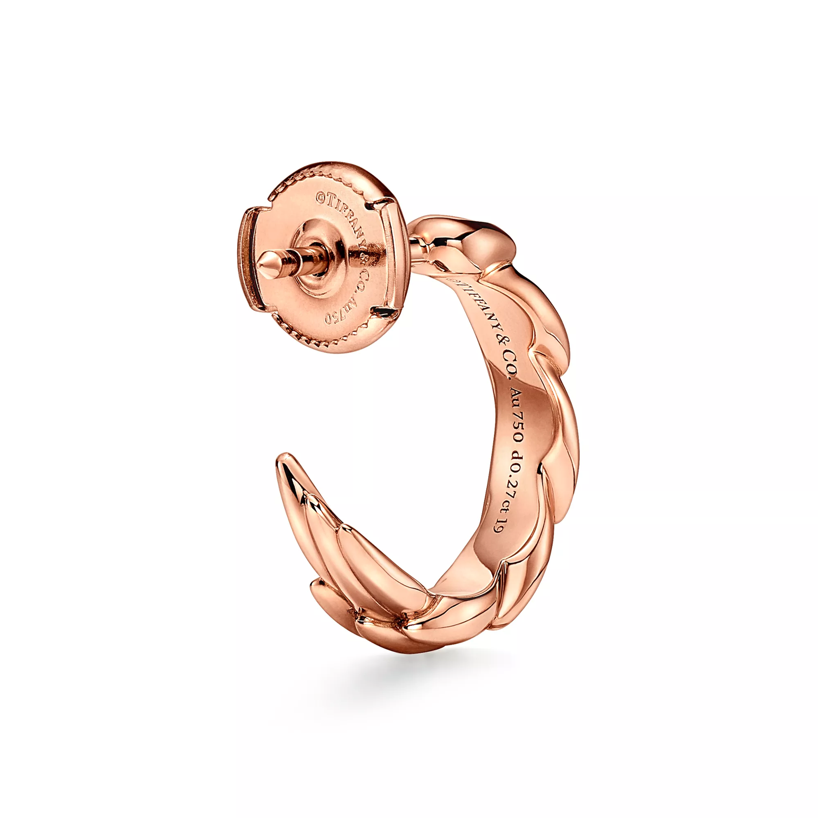 Wings Hoop Earrings in Rose Gold with Diamonds