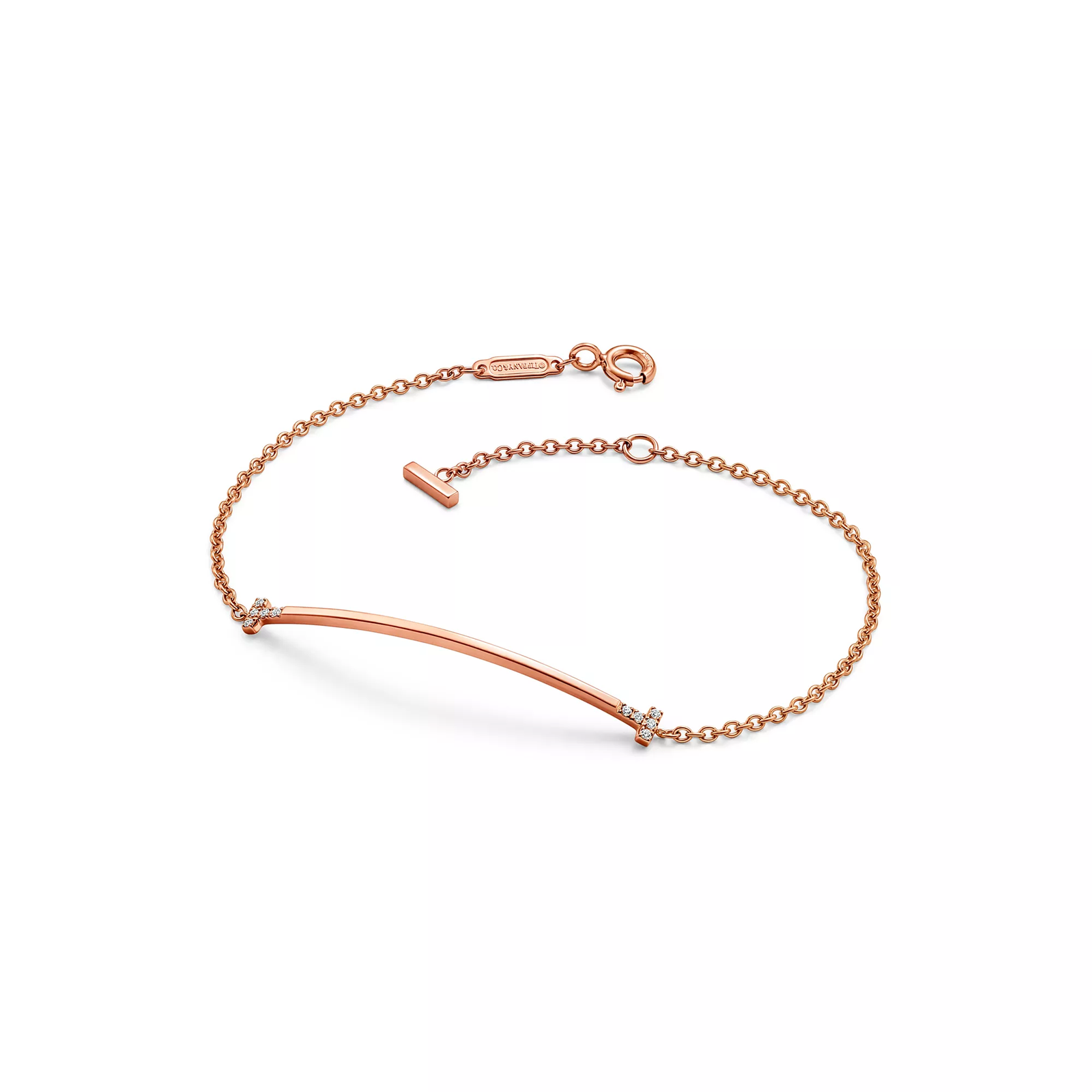 Smile Small Bracelet in Rose Gold with Diamonds
