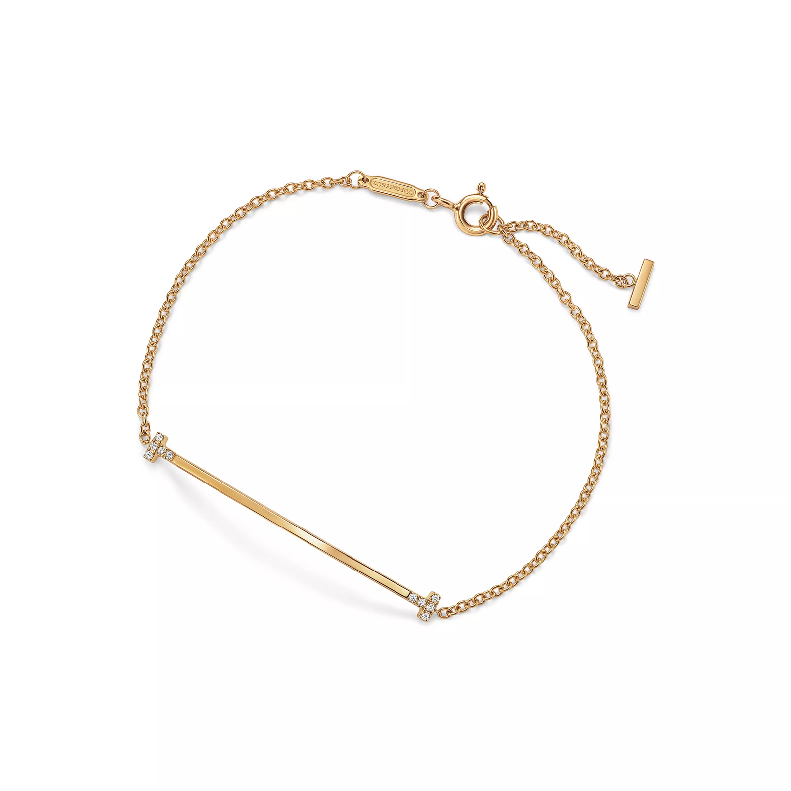 Smile Small Bracelet in Yellow Gold with Diamonds