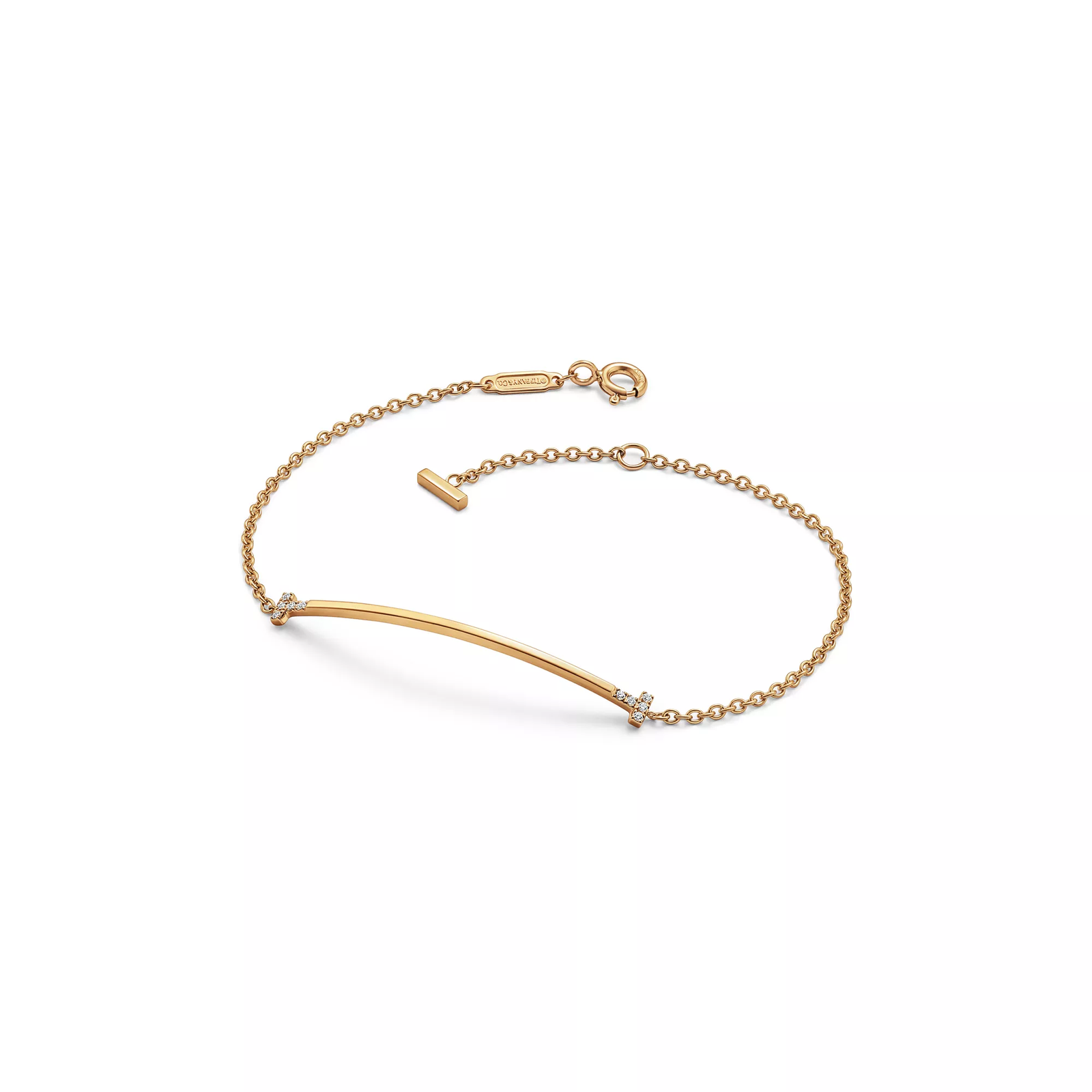 Smile Small Bracelet in Yellow Gold with Diamonds