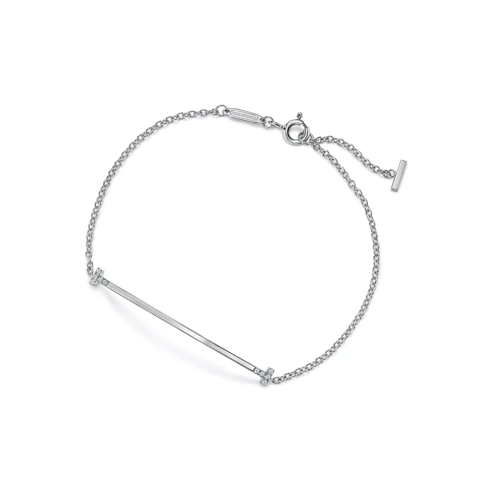 Smile Small Bracelet in White Gold with Diamonds
