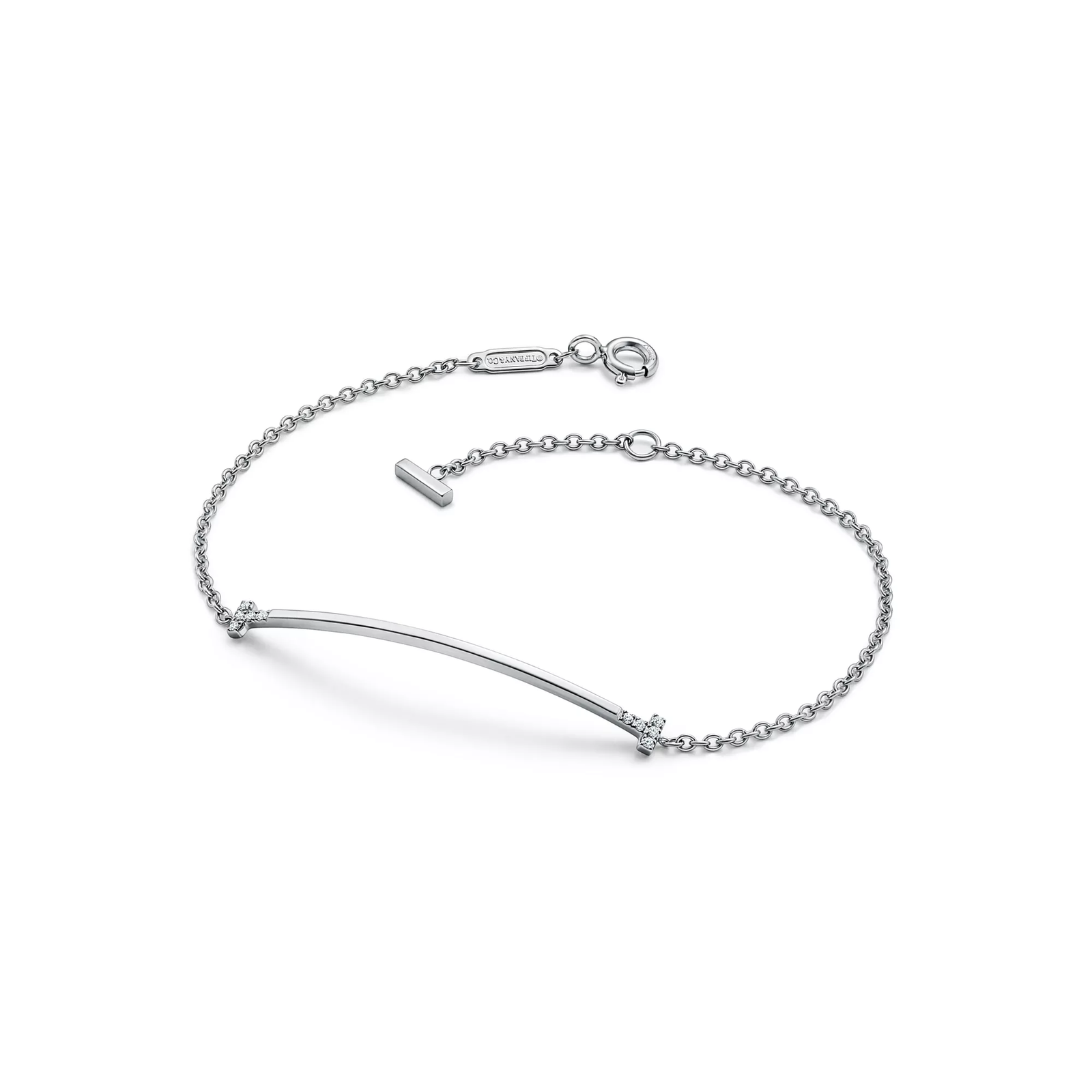 Smile Small Bracelet in White Gold with Diamonds