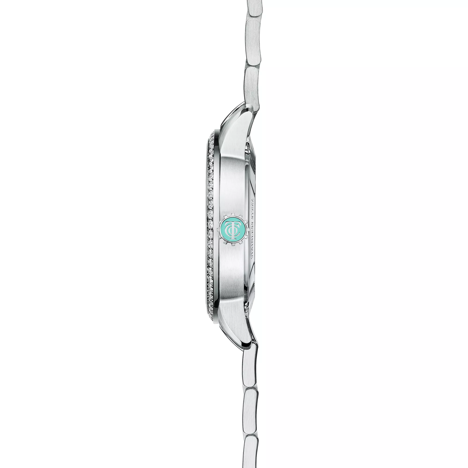 34 mm Automatic Watch in Stainless Steel with Diamonds