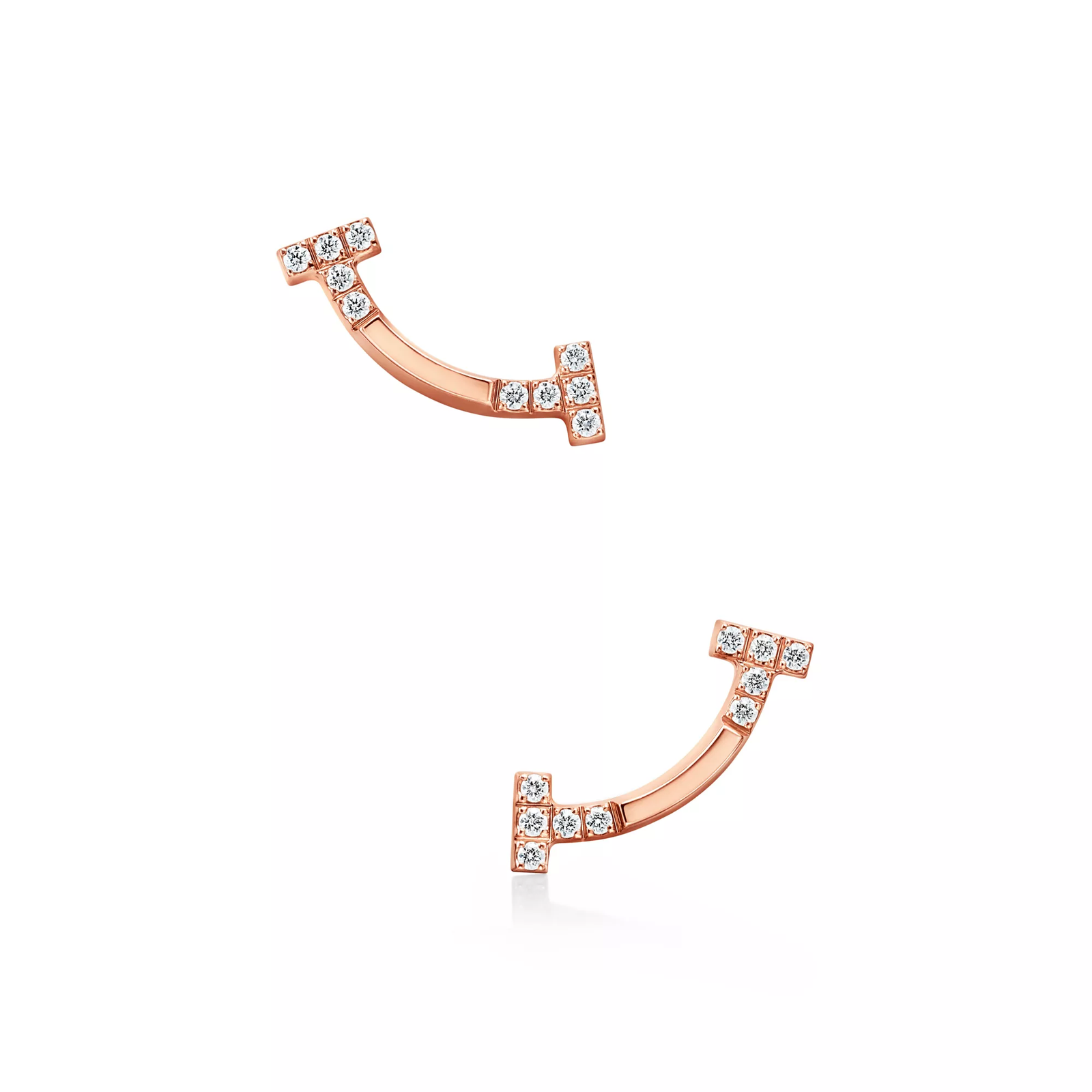 Smile Mini Earrings in Rose Gold with Diamonds