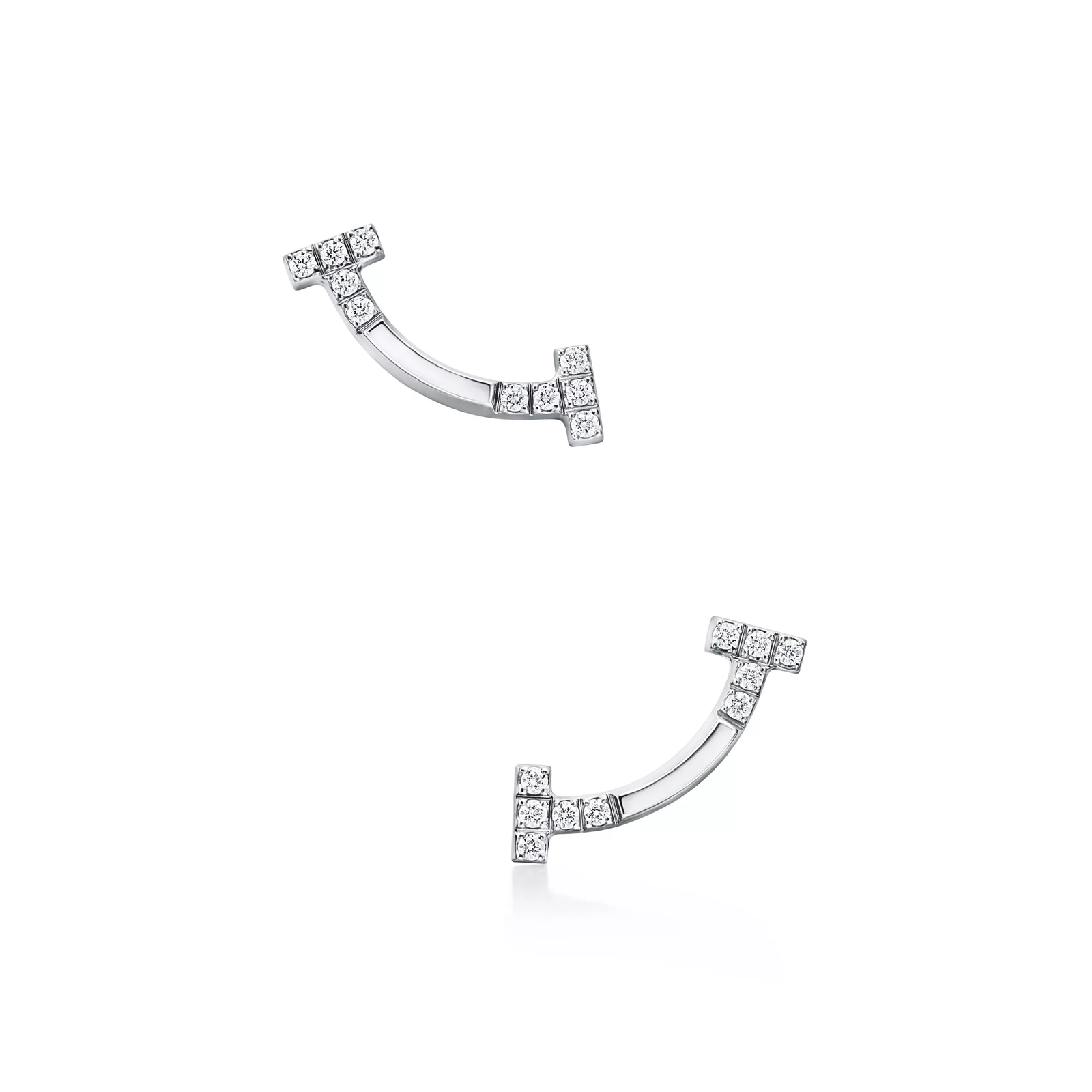Smile Mini Earrings in White Gold with Diamonds