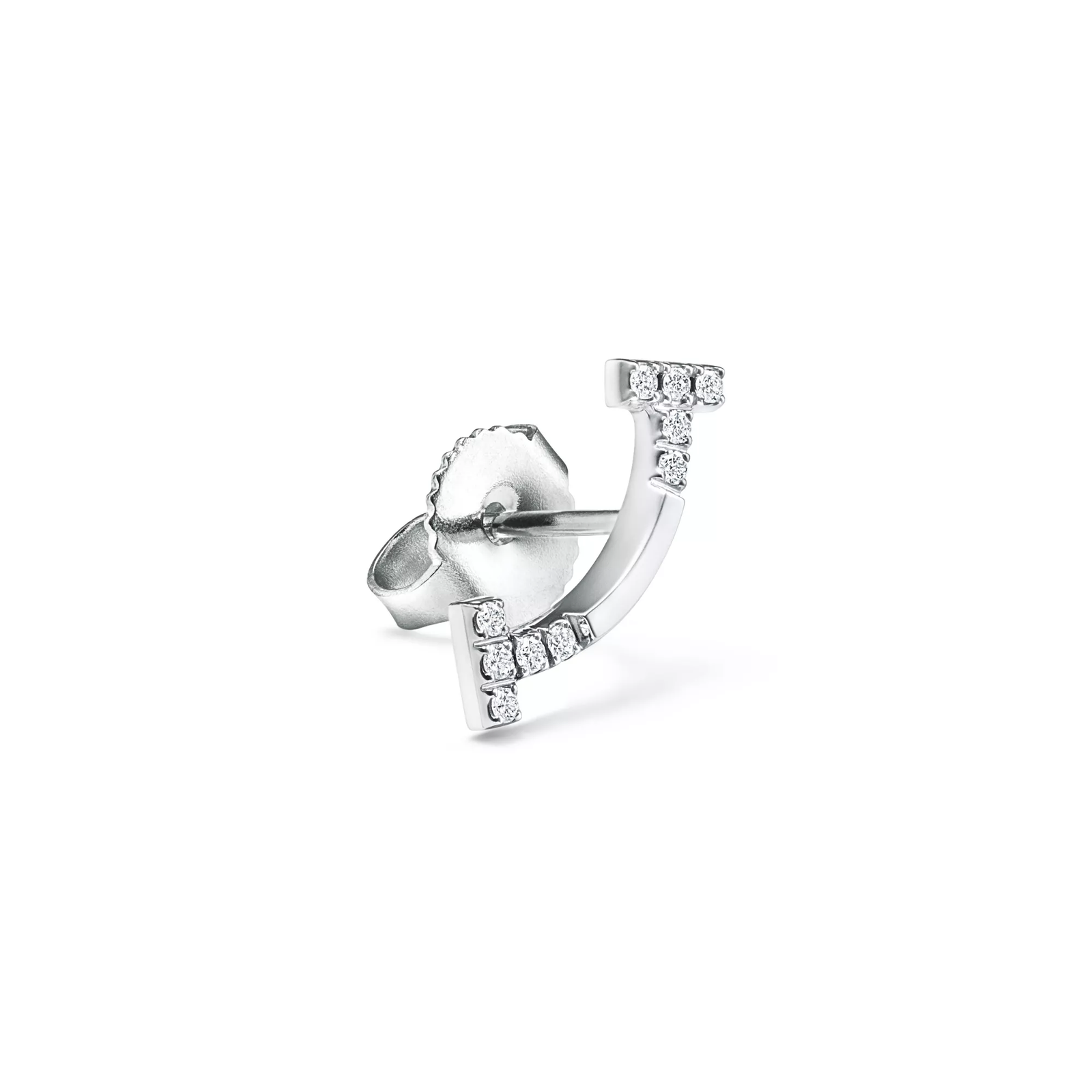 Smile Mini Earrings in White Gold with Diamonds