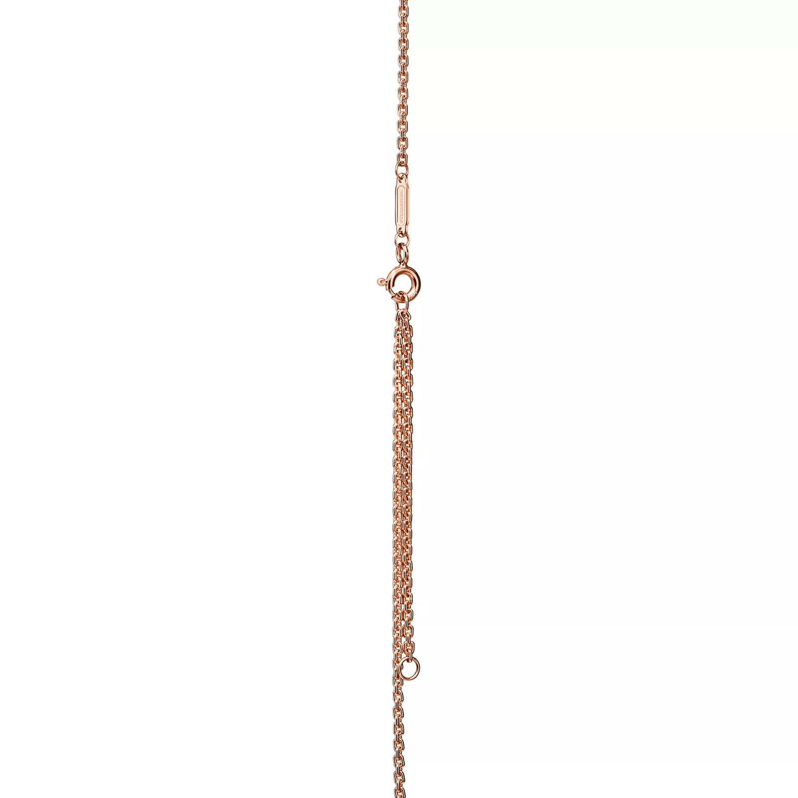 Small Double Link Pendant in Rose and White Gold