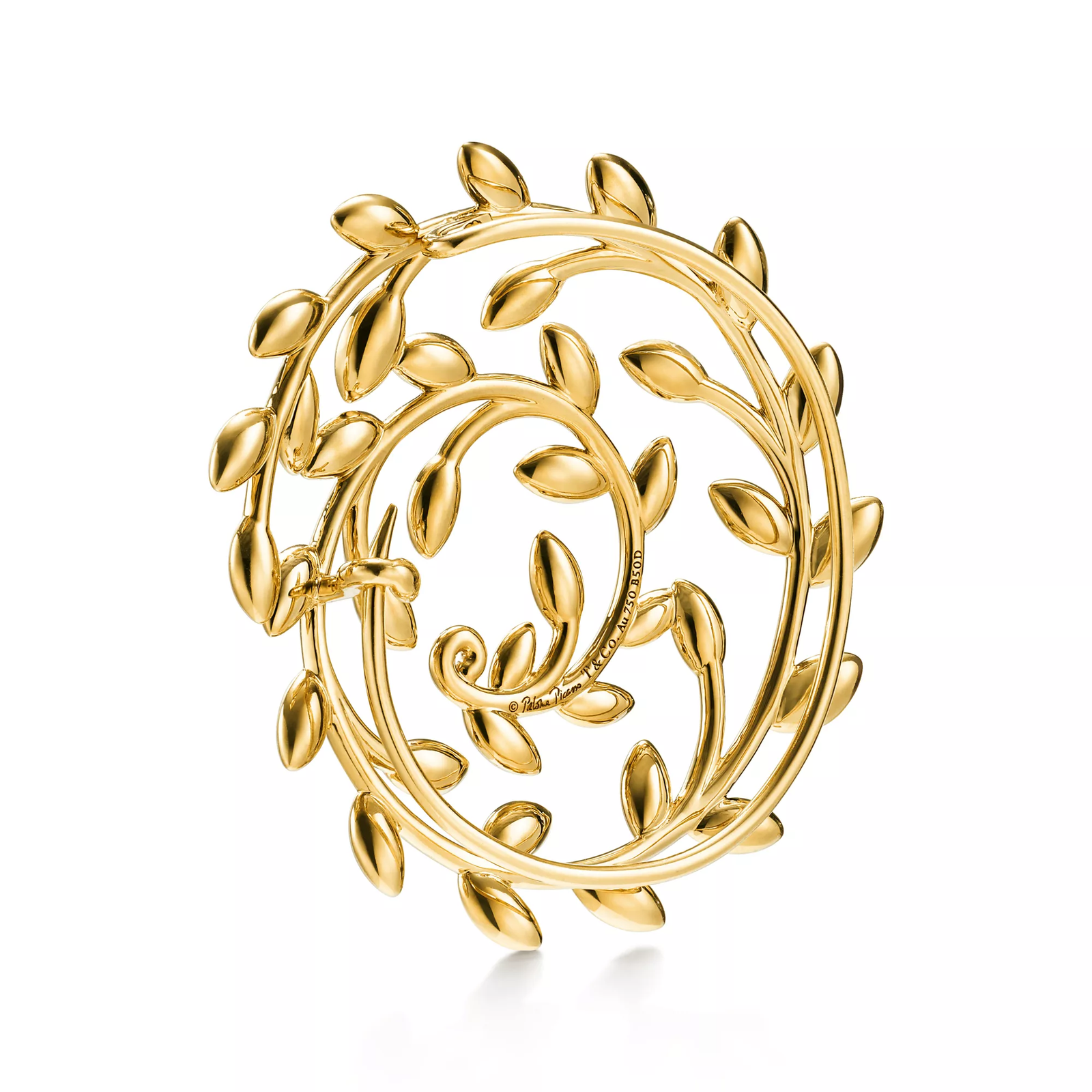Olive Leaf Brooch in Yellow Gold