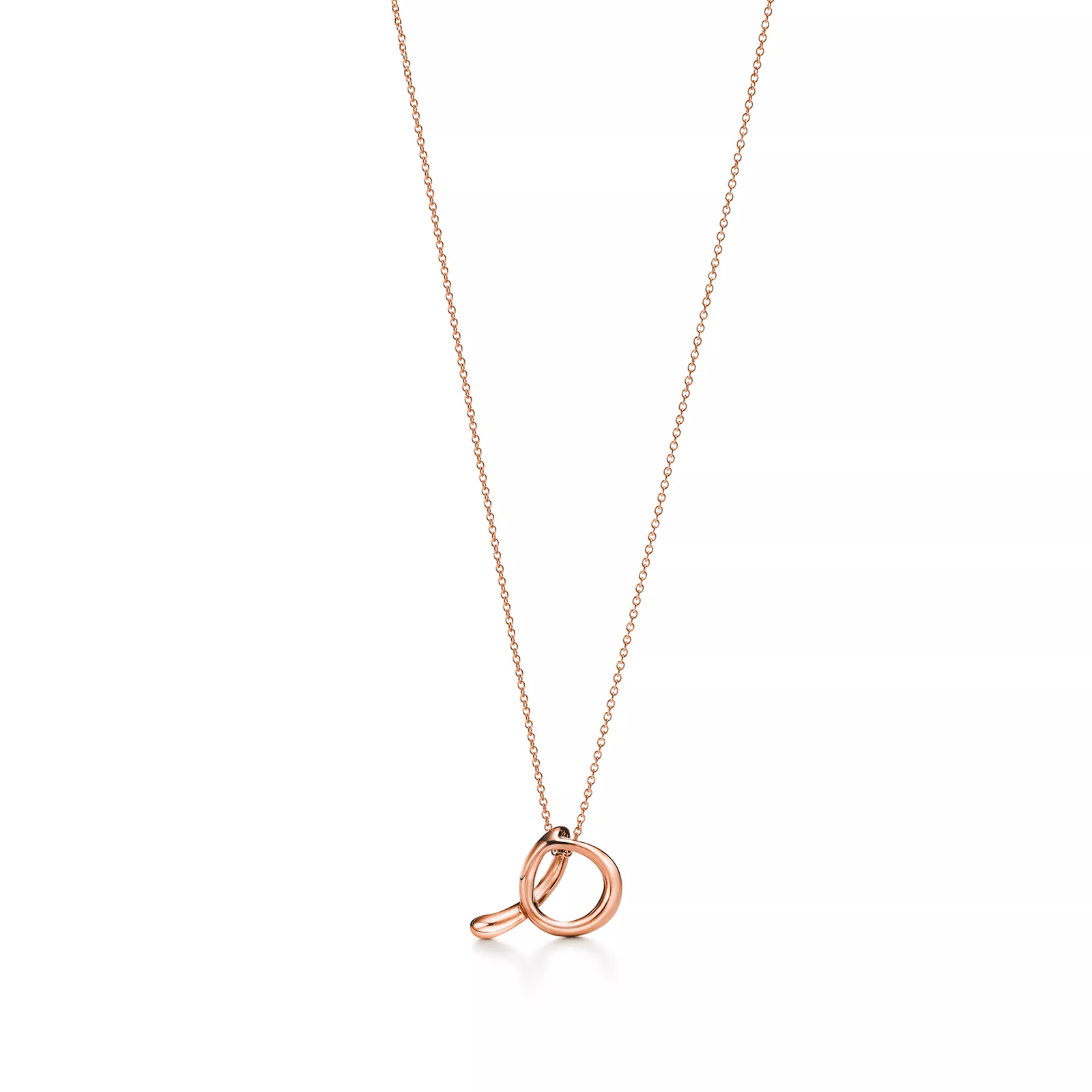 Small Alphabet Pendant in Rose Gold