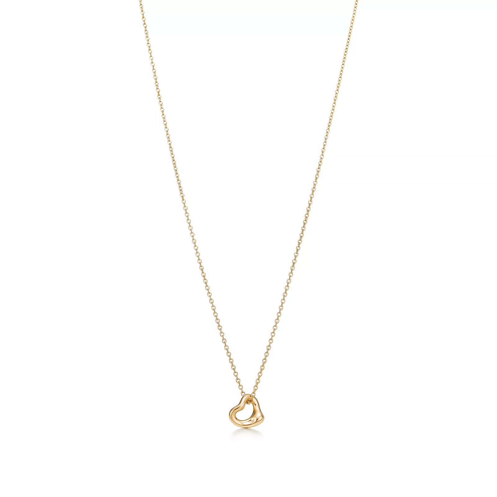 Open Heart Pendant and Earrings Set in Yellow Gold
