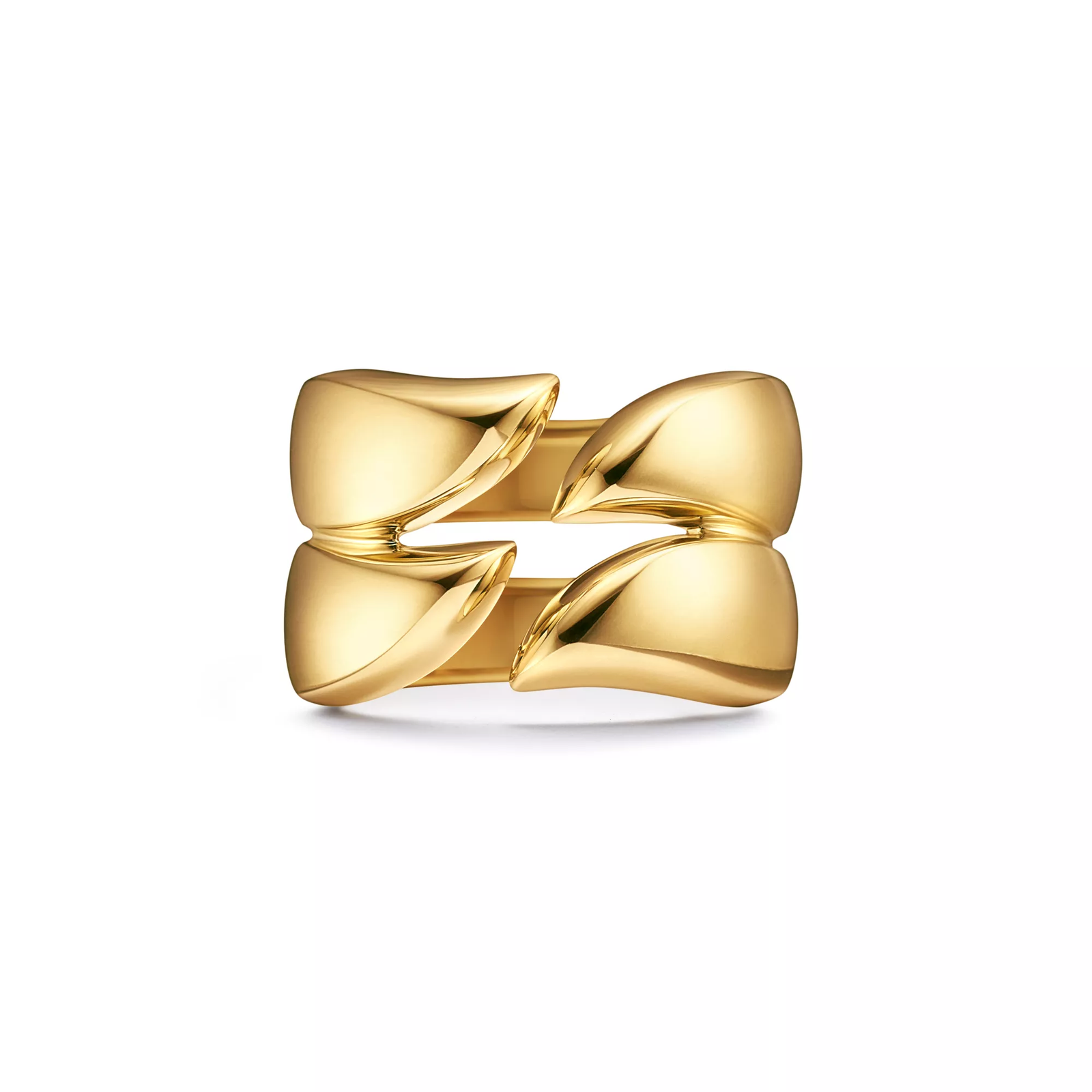 Feather Double Ring in Yellow Gold