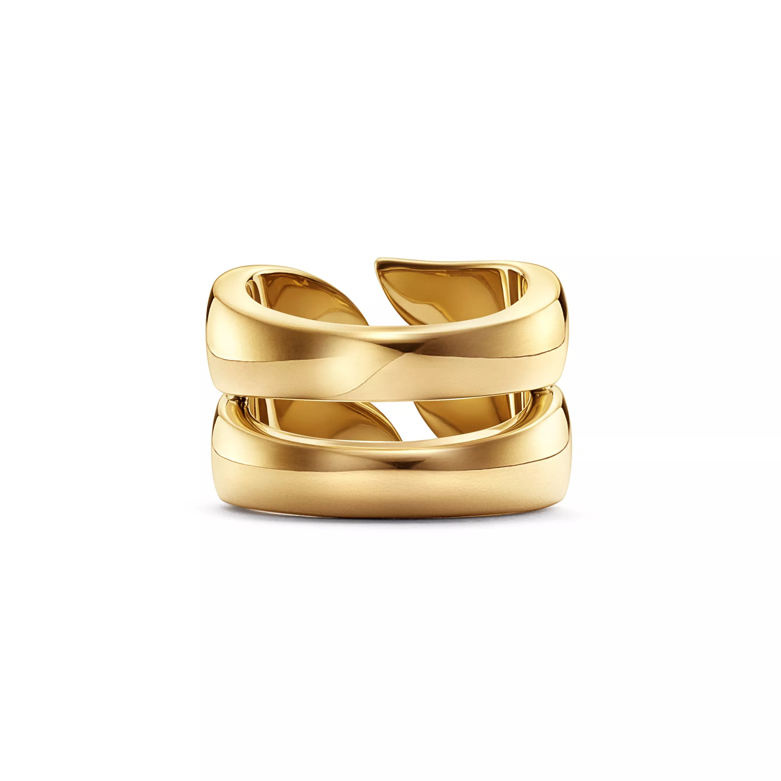 Feather Double Ring in Yellow Gold