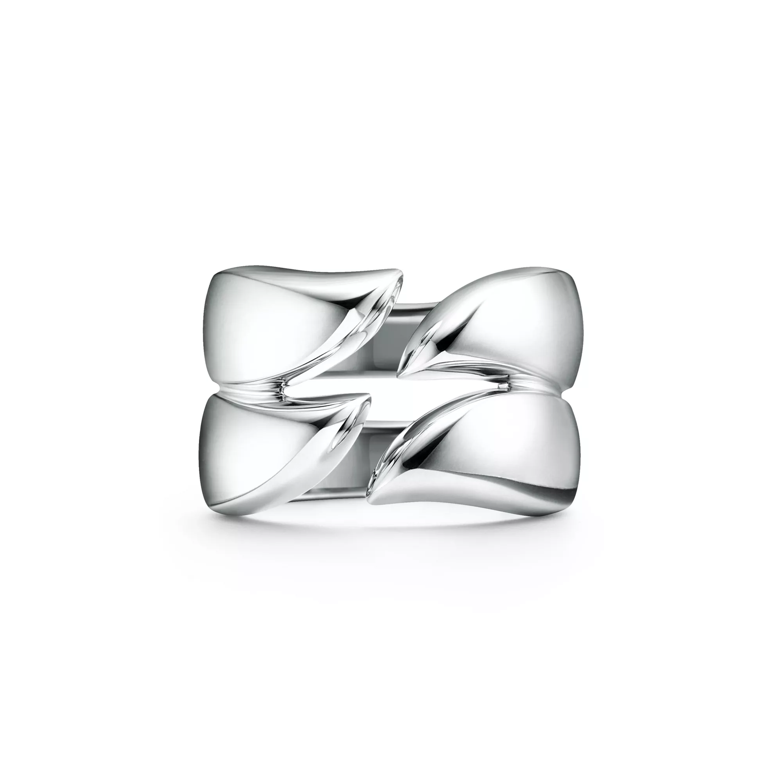 Feather Double Ring in Sterling Silver