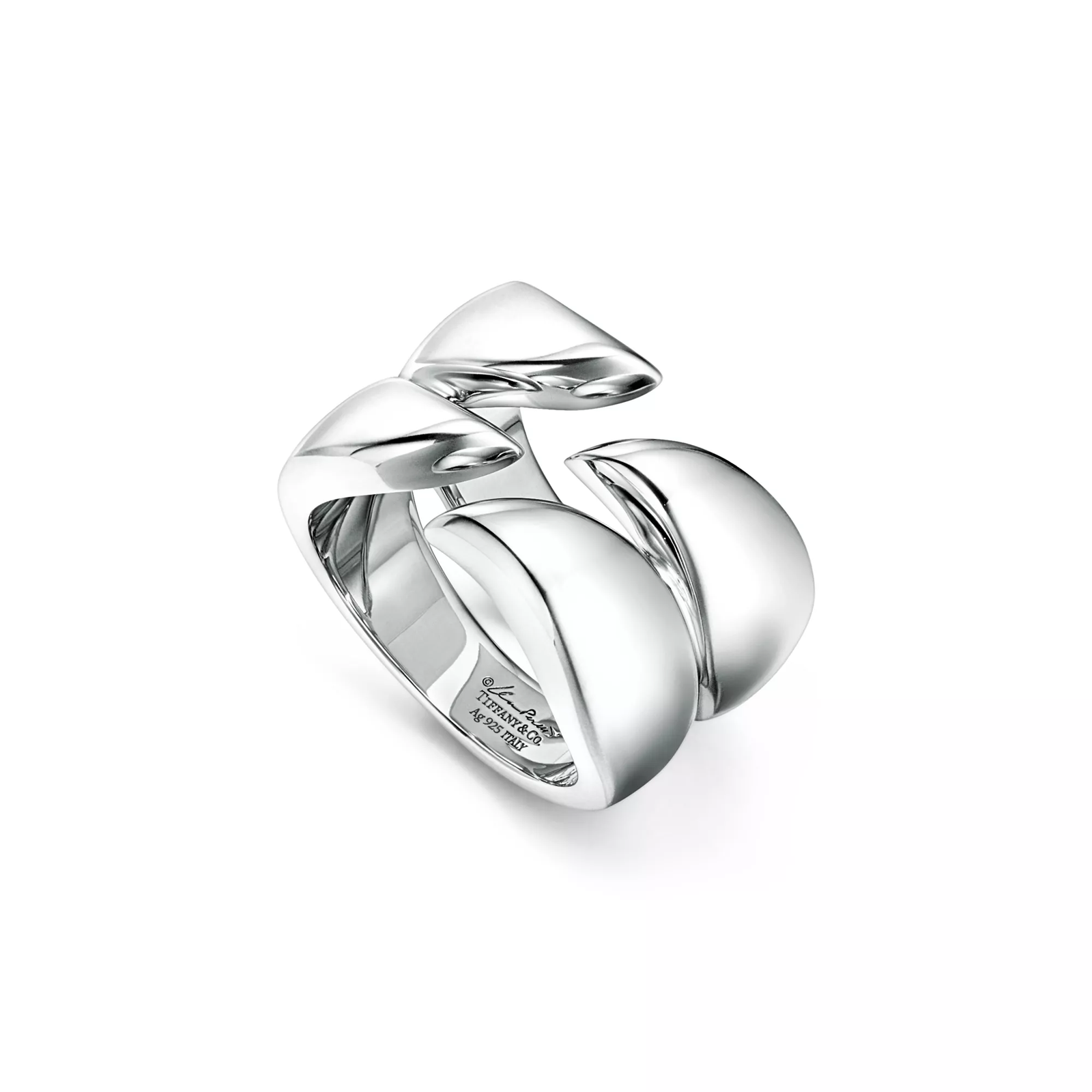 Feather Double Ring in Sterling Silver