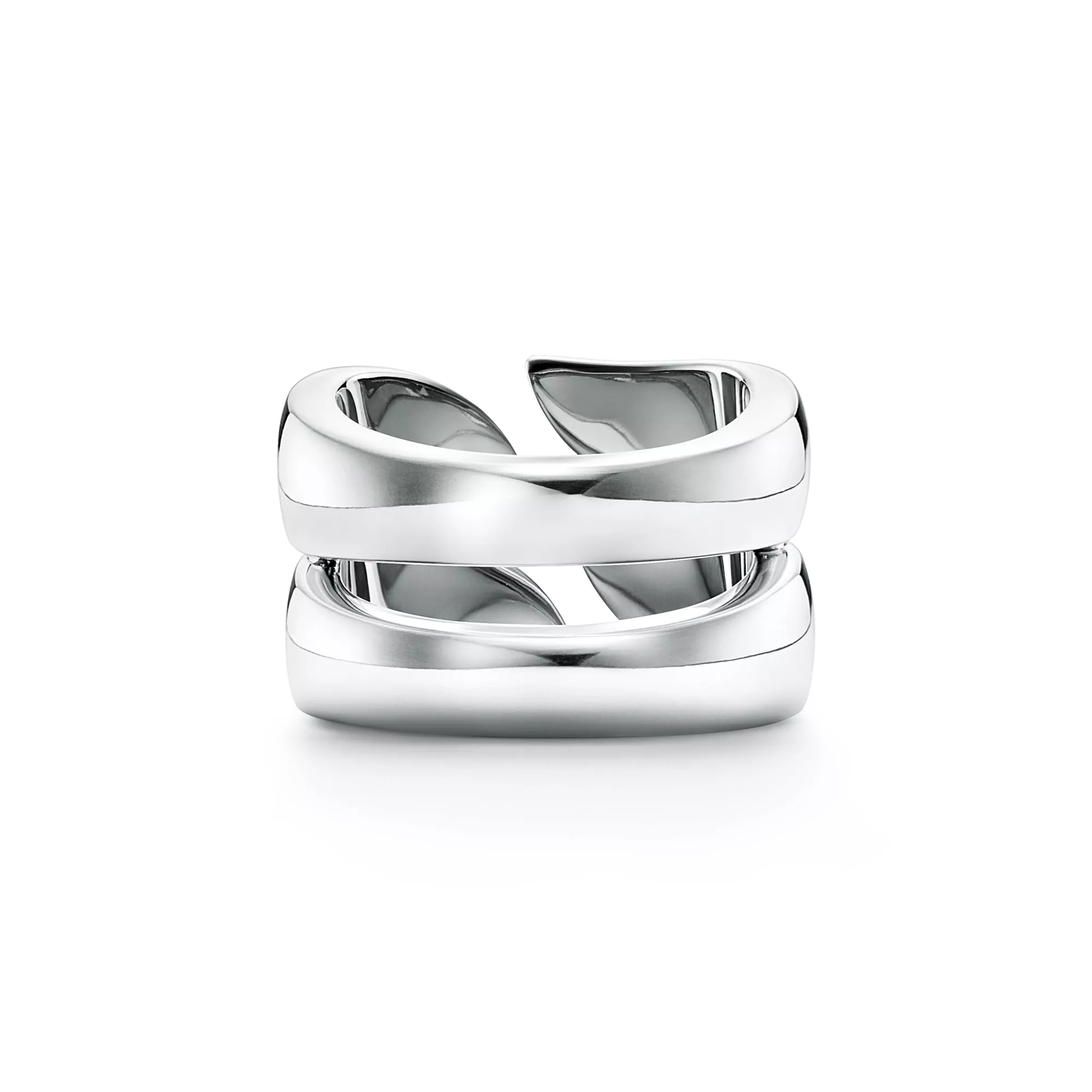 Feather Double Ring in Sterling Silver