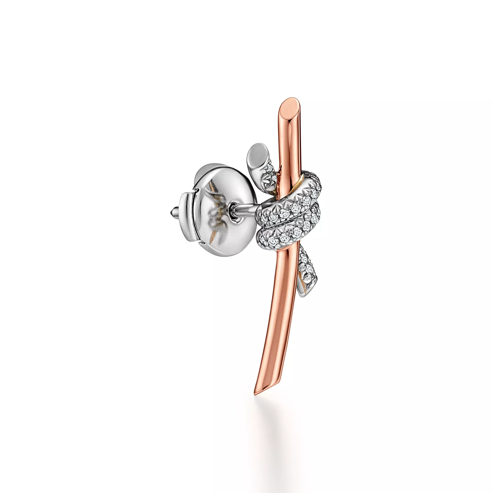 Earrings in Rose Gold and Platinum with Diamonds