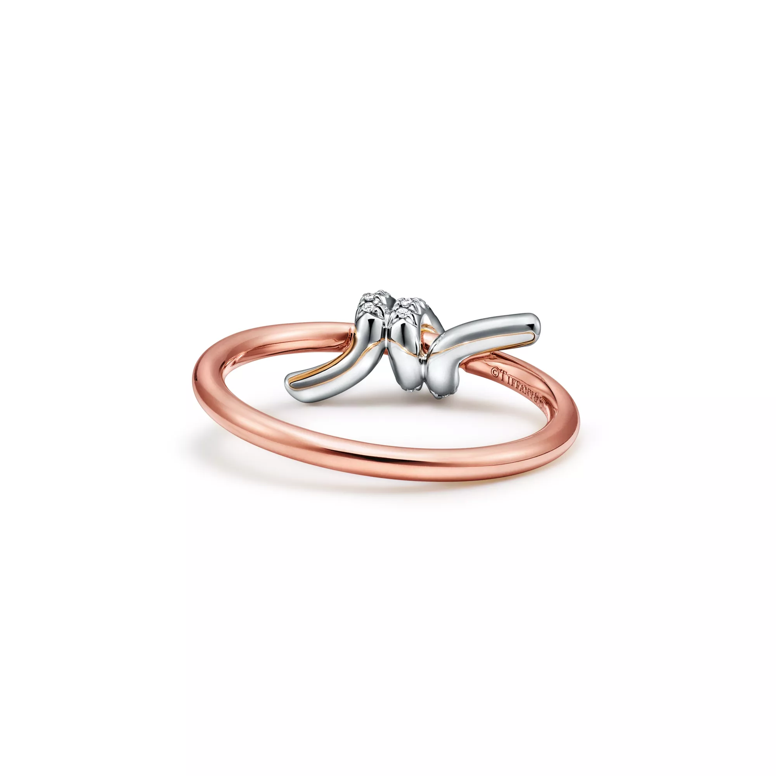 Ring in Rose Gold and Platinum with Diamonds