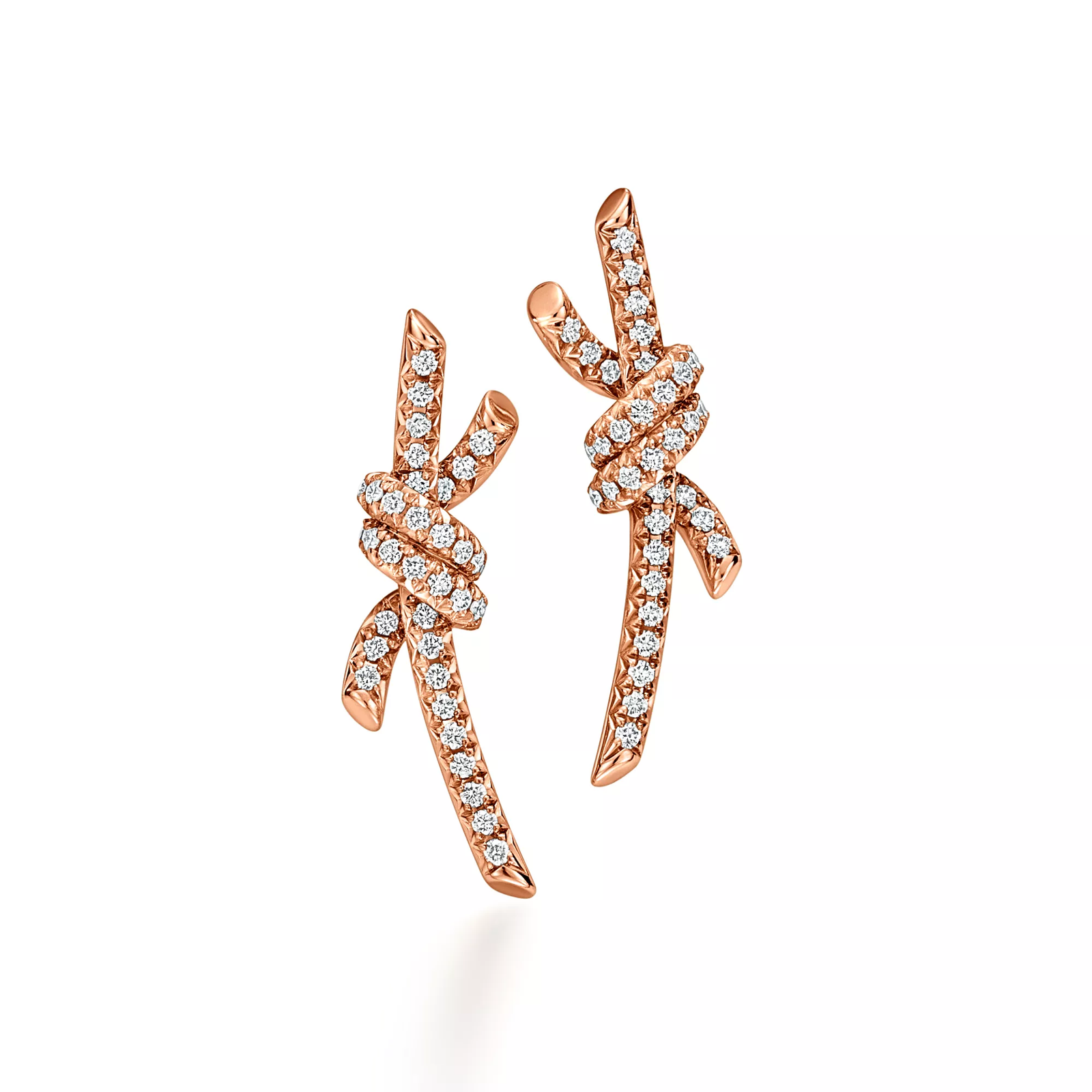 Earrings in Rose Gold with Pave Diamonds