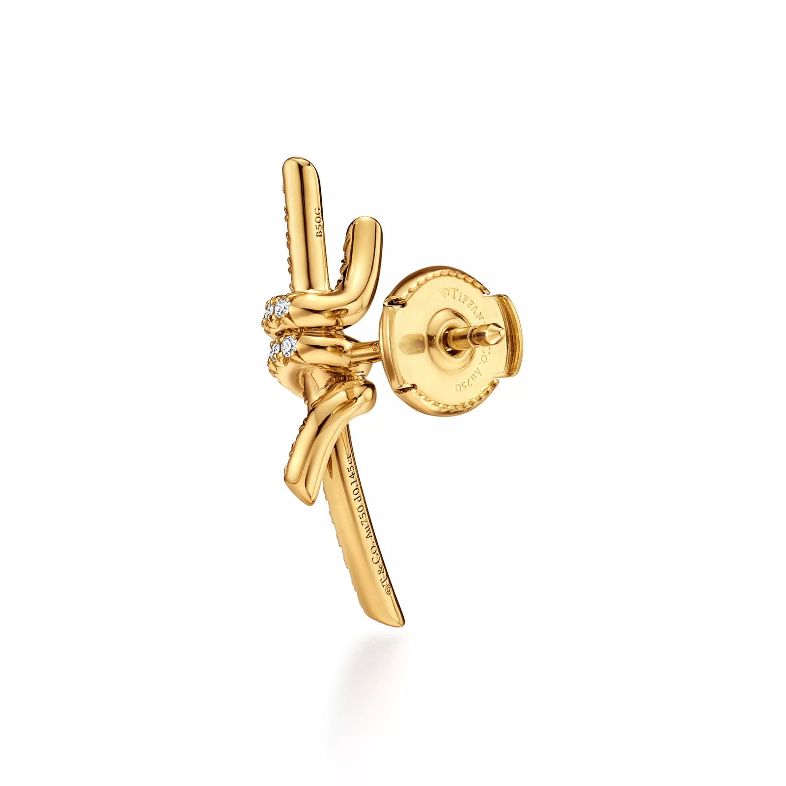 Earrings in Yellow Gold with Pave Diamonds