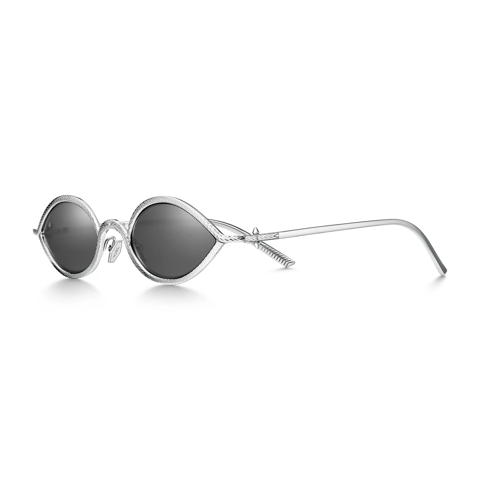 Sunglasses in White Gold with Crystal Lenses