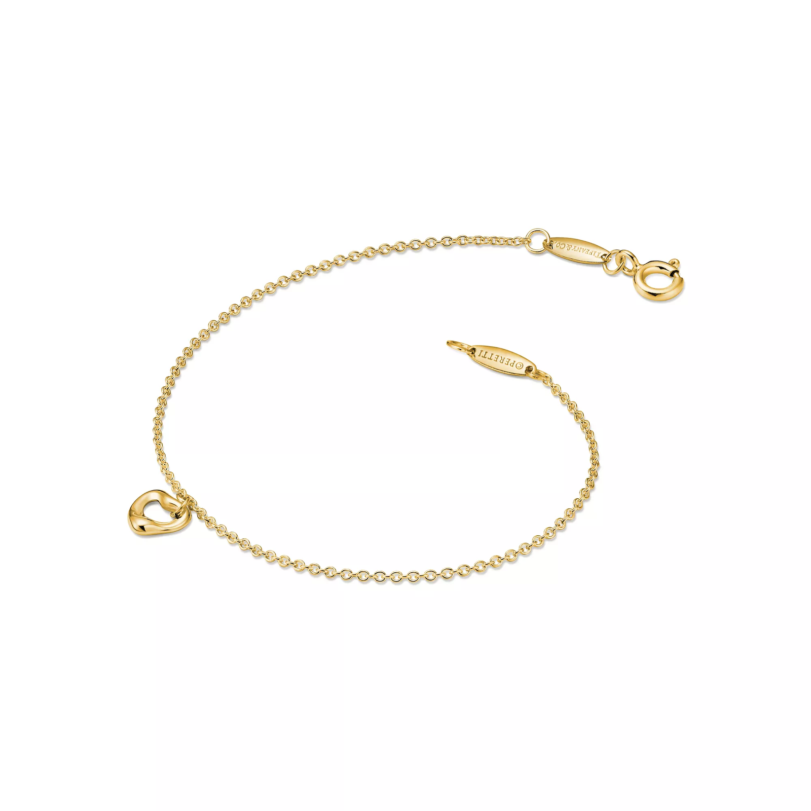 Open Heart Bracelet in Yellow Gold