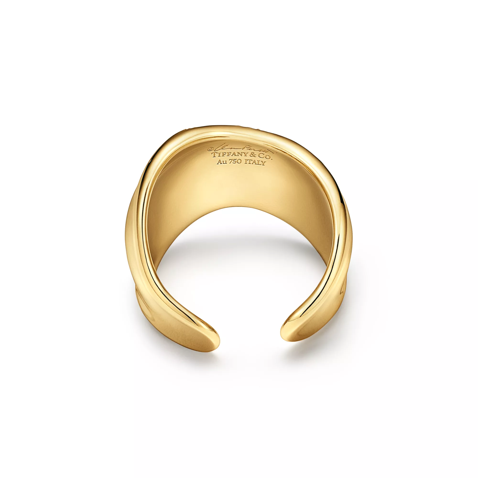 Bone Ring in Yellow Gold with Diamonds