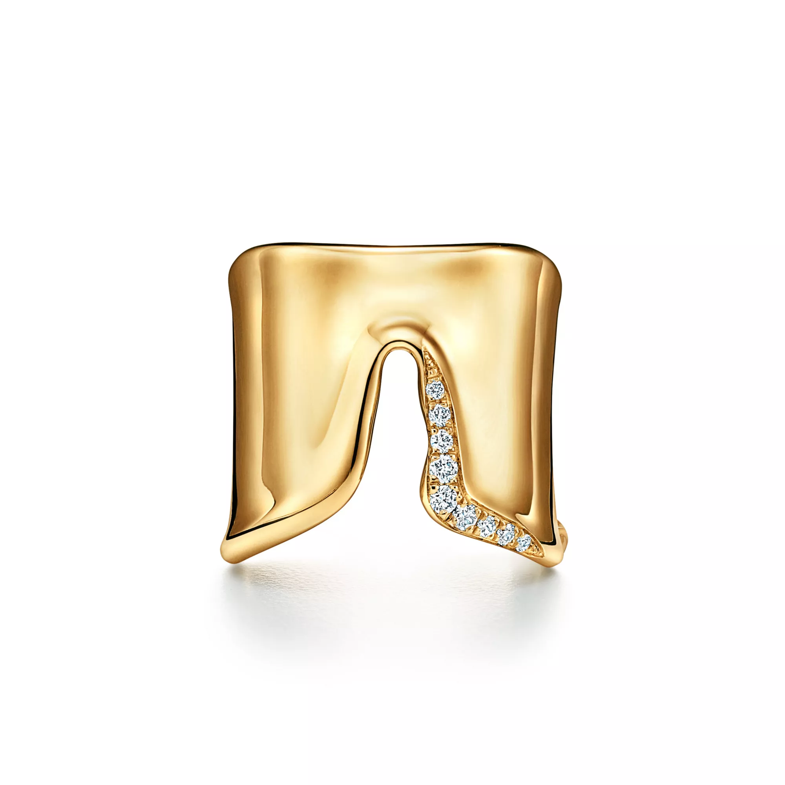 Split Ring in Yellow Gold with Diamonds