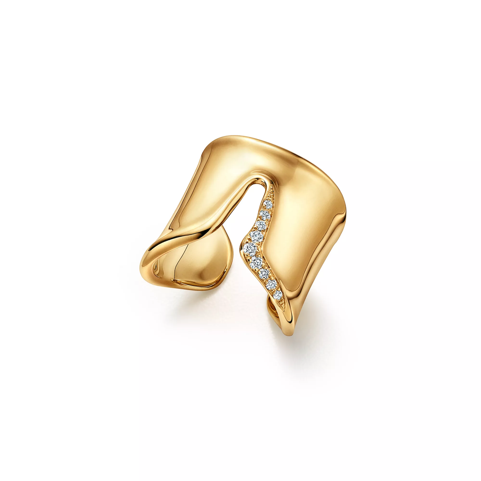 Split Ring in Yellow Gold with Diamonds