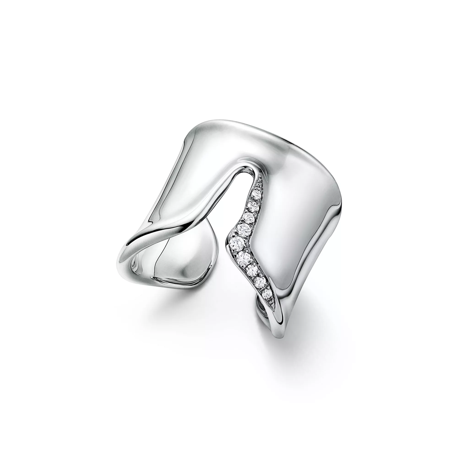 Split Ring in Platinum with Diamonds