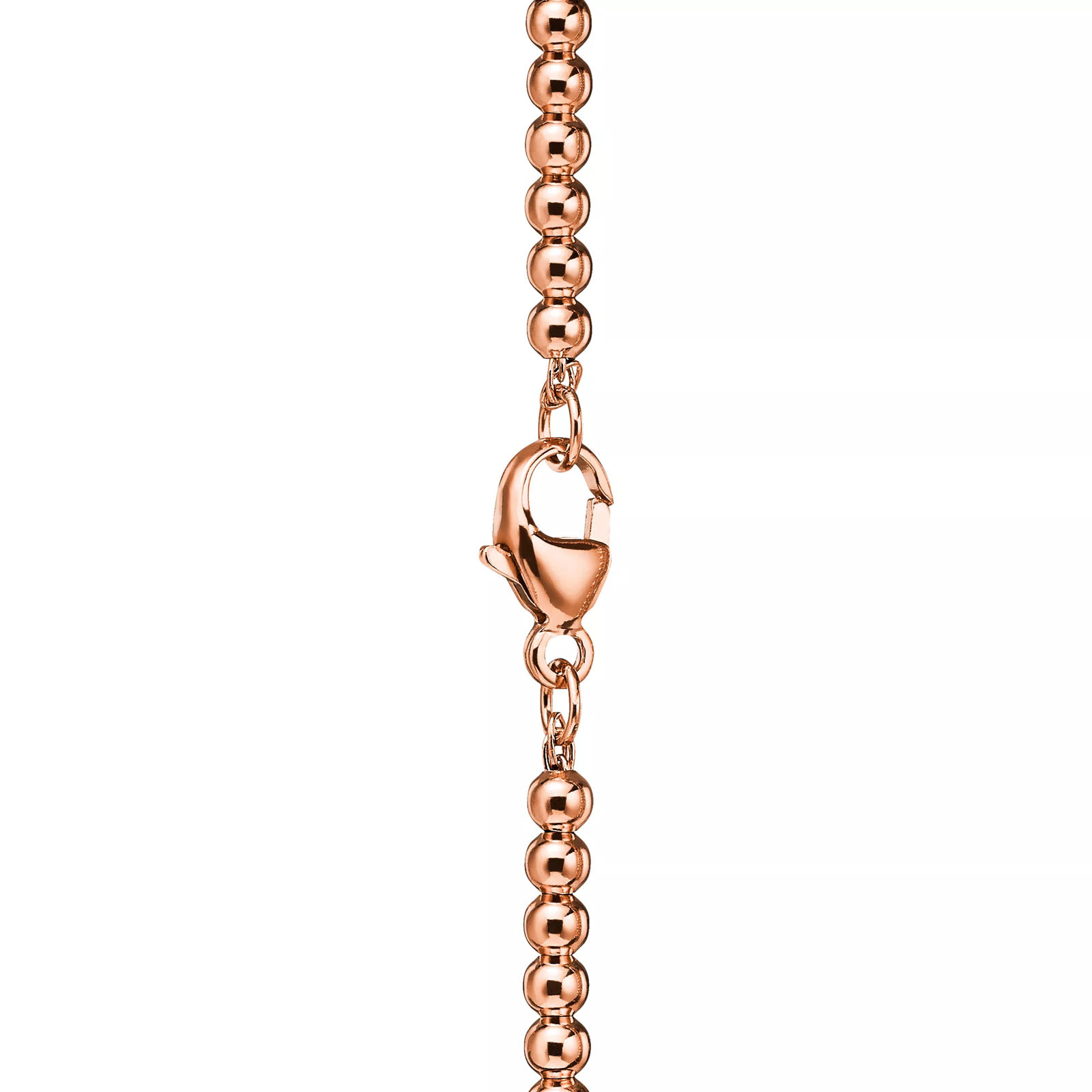 Mini Heart Tag Bead Bracelet in Rose Gold