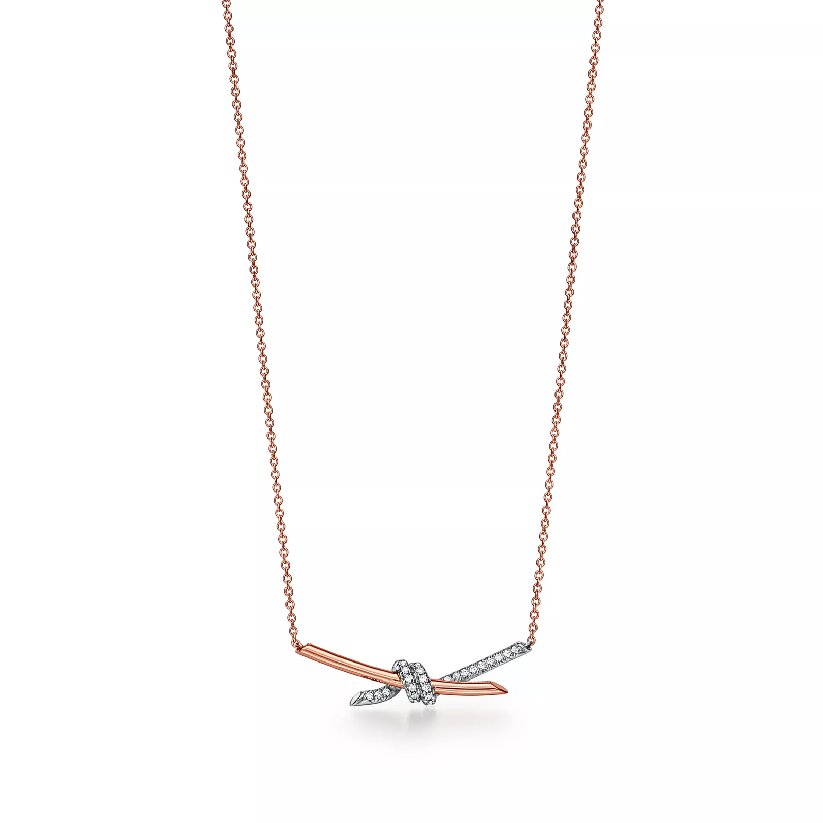 Pendant in Rose Gold and Platinum with Diamonds