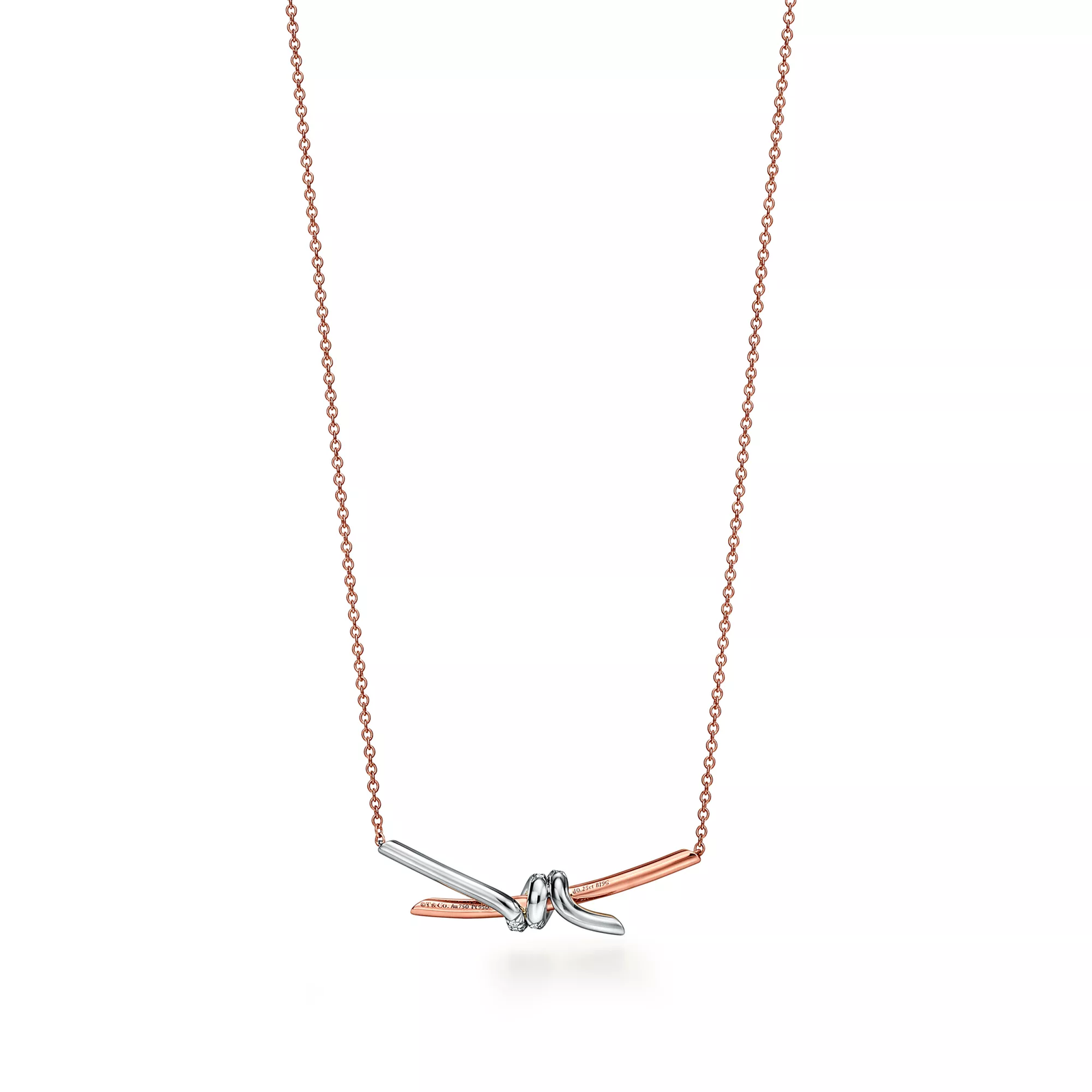 Pendant in Rose Gold and Platinum with Diamonds