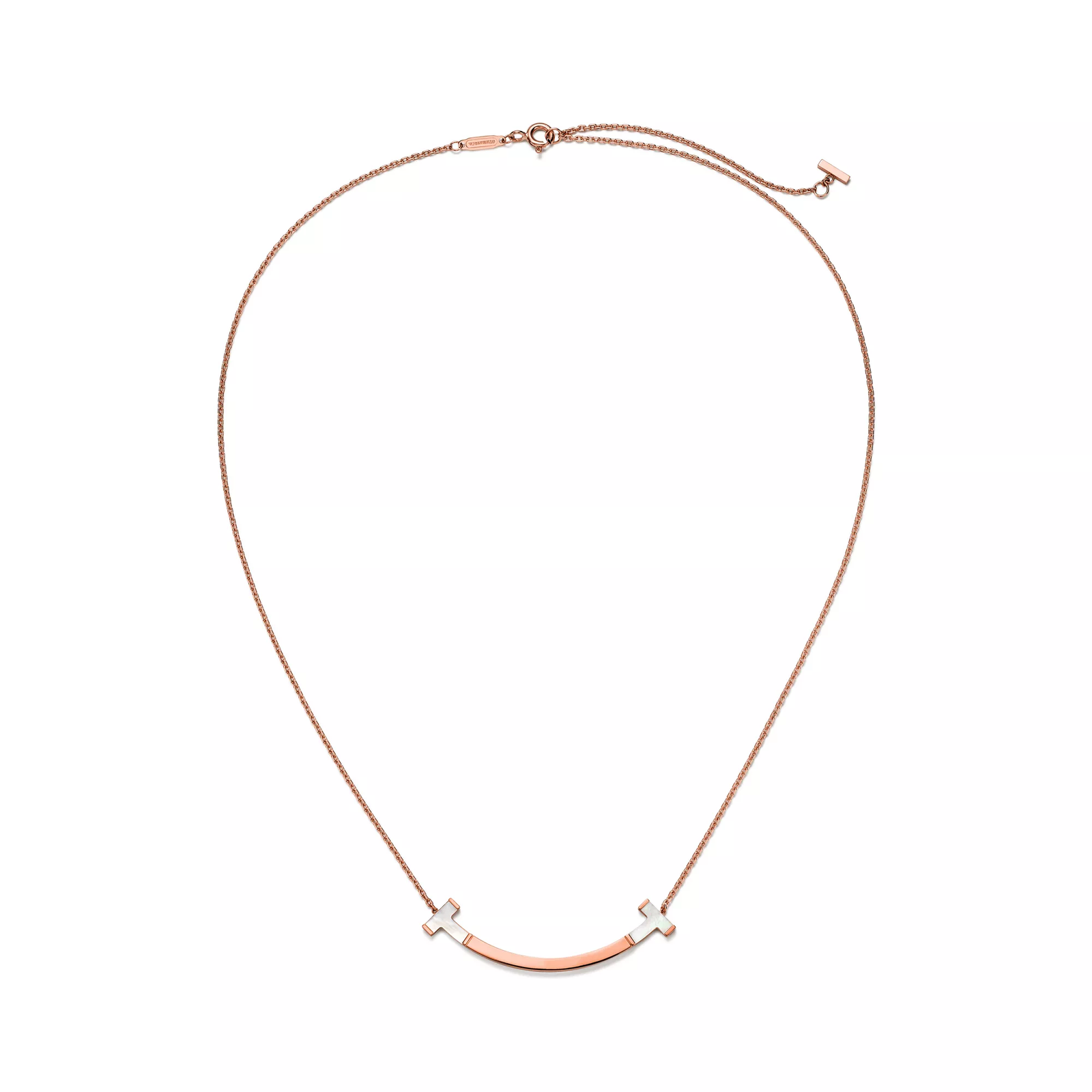 Smile Medium Pendant in Rose Gold with White Mother-of-pearl