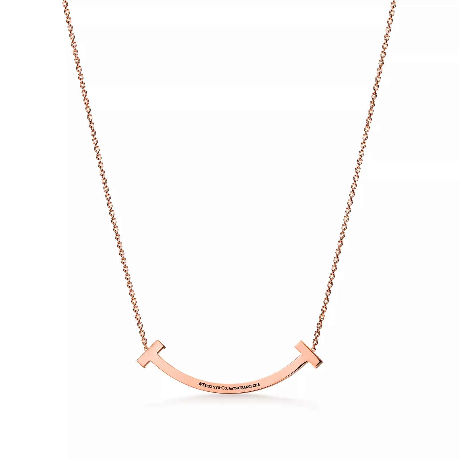 Smile Medium Pendant in Rose Gold with White Mother-of-pearl