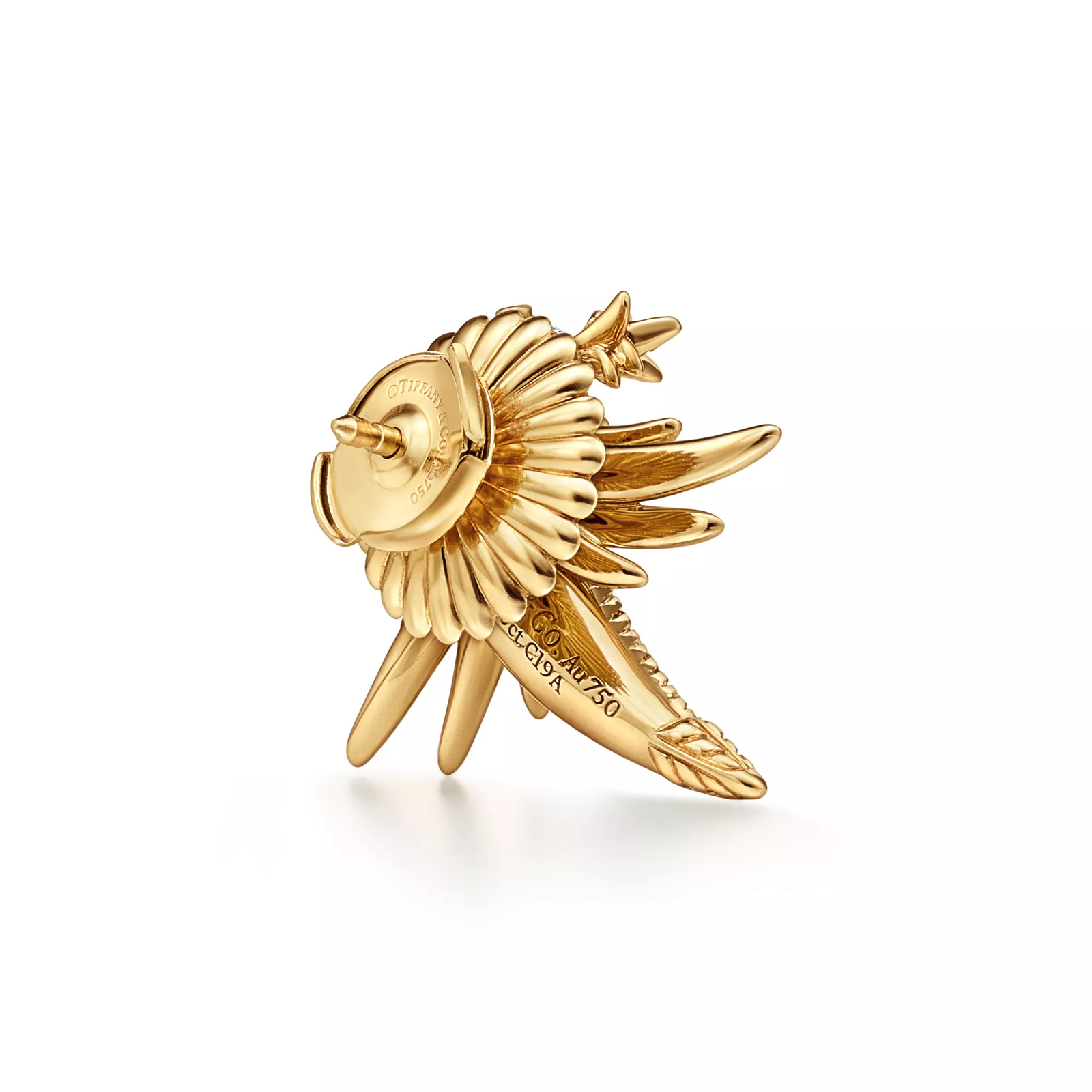 Bird Earrings in Gold with Pave Diamonds & Sapphires